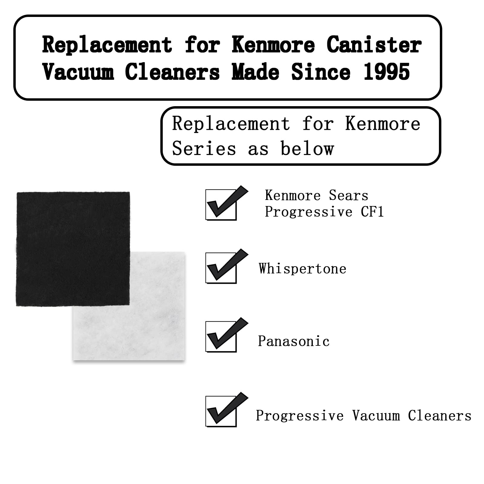 8 Pack Cf 1 Foam Filters Compatible With Kenmore Sears Progressive, Progressive & Whispertone, Panasonic Models, Including 86883