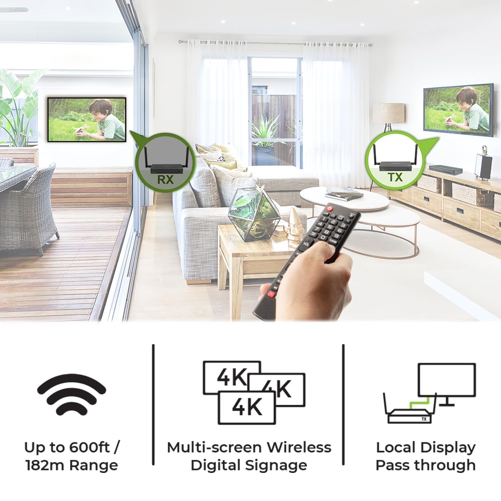 Iogear Long Range Wireless 4K Hdmi Transmitter Only - 600Ft Line-Of-Sight, Ir Support, 4K 30Hz, Hdmi, Plug-N-Play (Gwlrsskit4Ktx