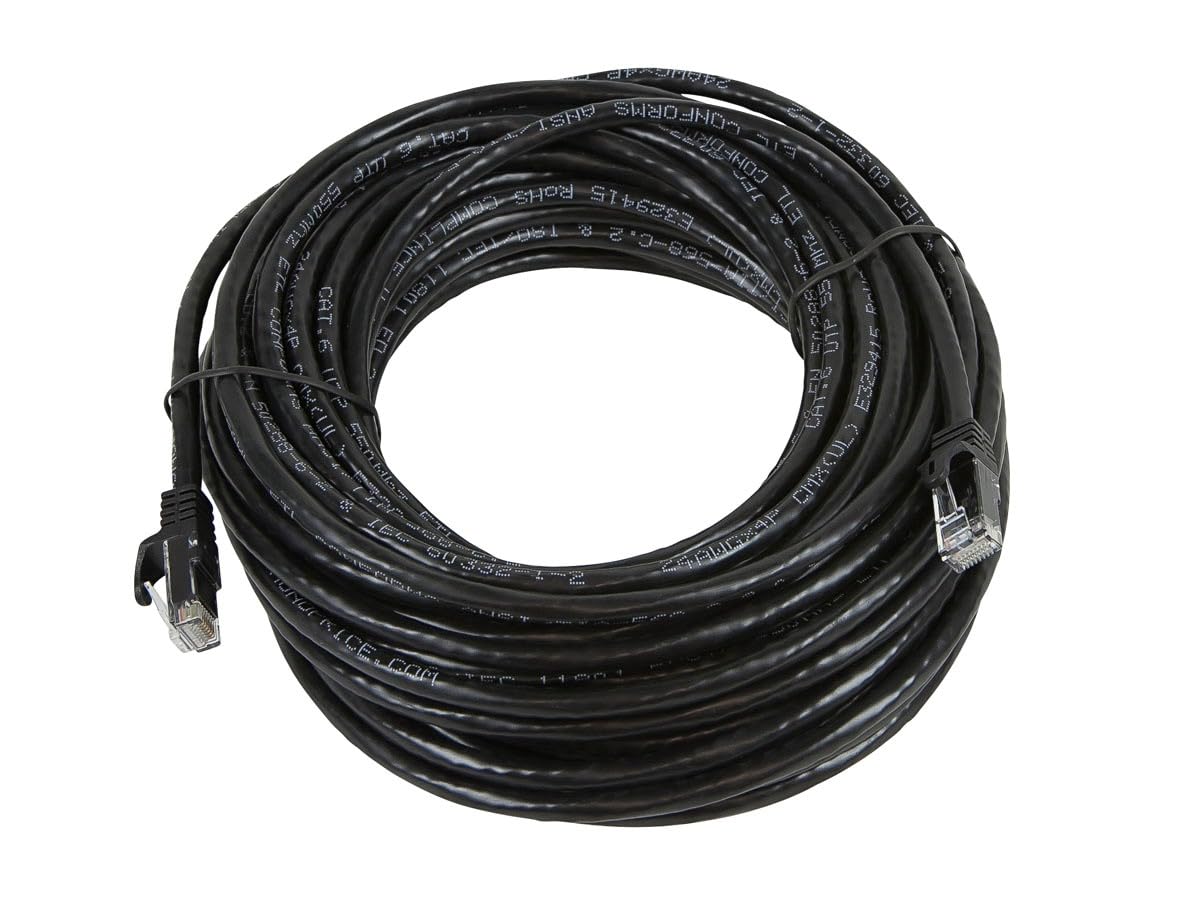 Monoprice Cat5E 50Ft Black Patch Cable Utp 24Awg 350Mhz Pure Bare Copper Snagless Rj45 Flexboot Series Ethernet Cable