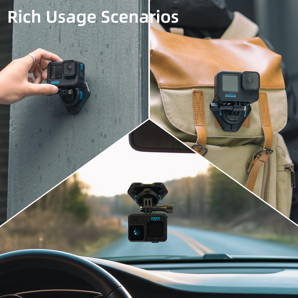 Rugvis Magnetic Chest Mount With Neck Strap, 360 Pov Invisible Selfie Necklace Lanyard Mounting Accessories Attach Compatible Wi