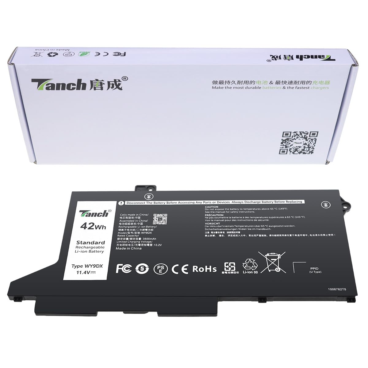 Tanch Laptop Battery P104F P137G P104F001 P104F002 P137G001 P137G002 WY9DX M3KCN Replacement for Latitude 5520 5420 Precision 35
