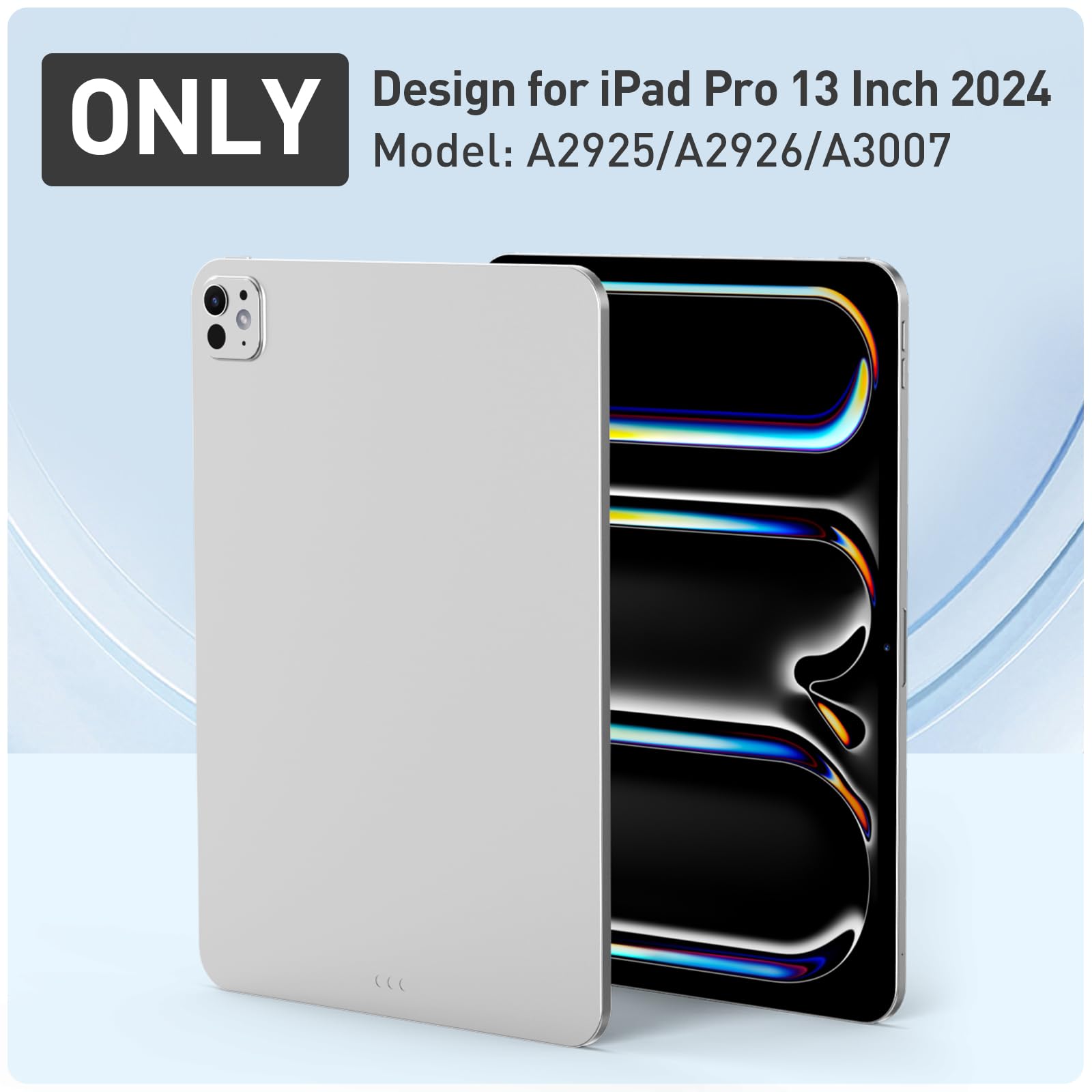 Supfives Case For Ipad Pro 13 Inch 2024 (7Th Gen), With Screen Protector/Shoulder Strap/Pencil Holder/Handle/Rotating Stand, Bla