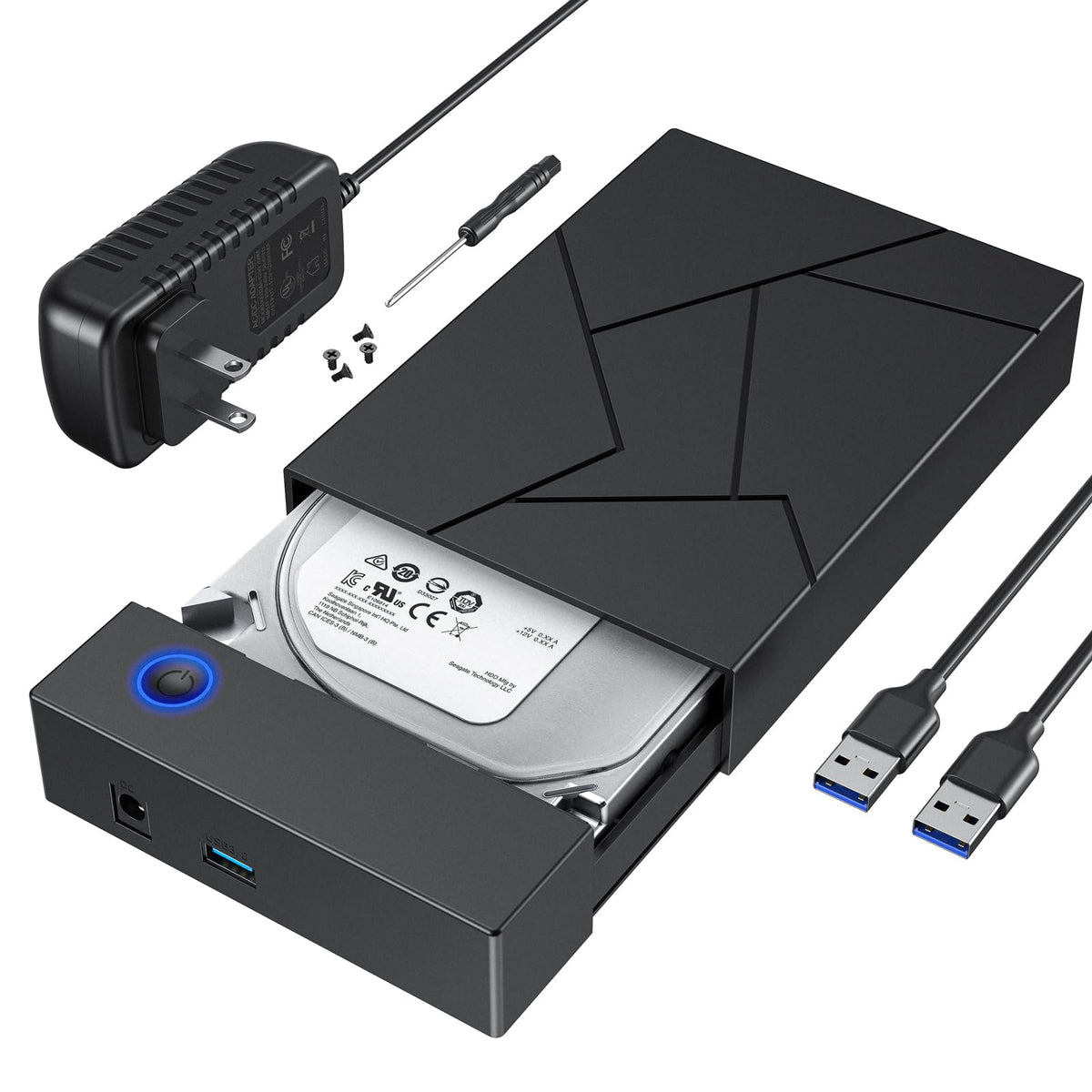 Hard Drive Enclosure 3.5, Femoro Usb 3.0 Internal Sata Hdd Case With 12V 2A Dc Power Adapter For Internal 3.5 Inch Hdd Reader, Up To 20Tb, Support Uasp