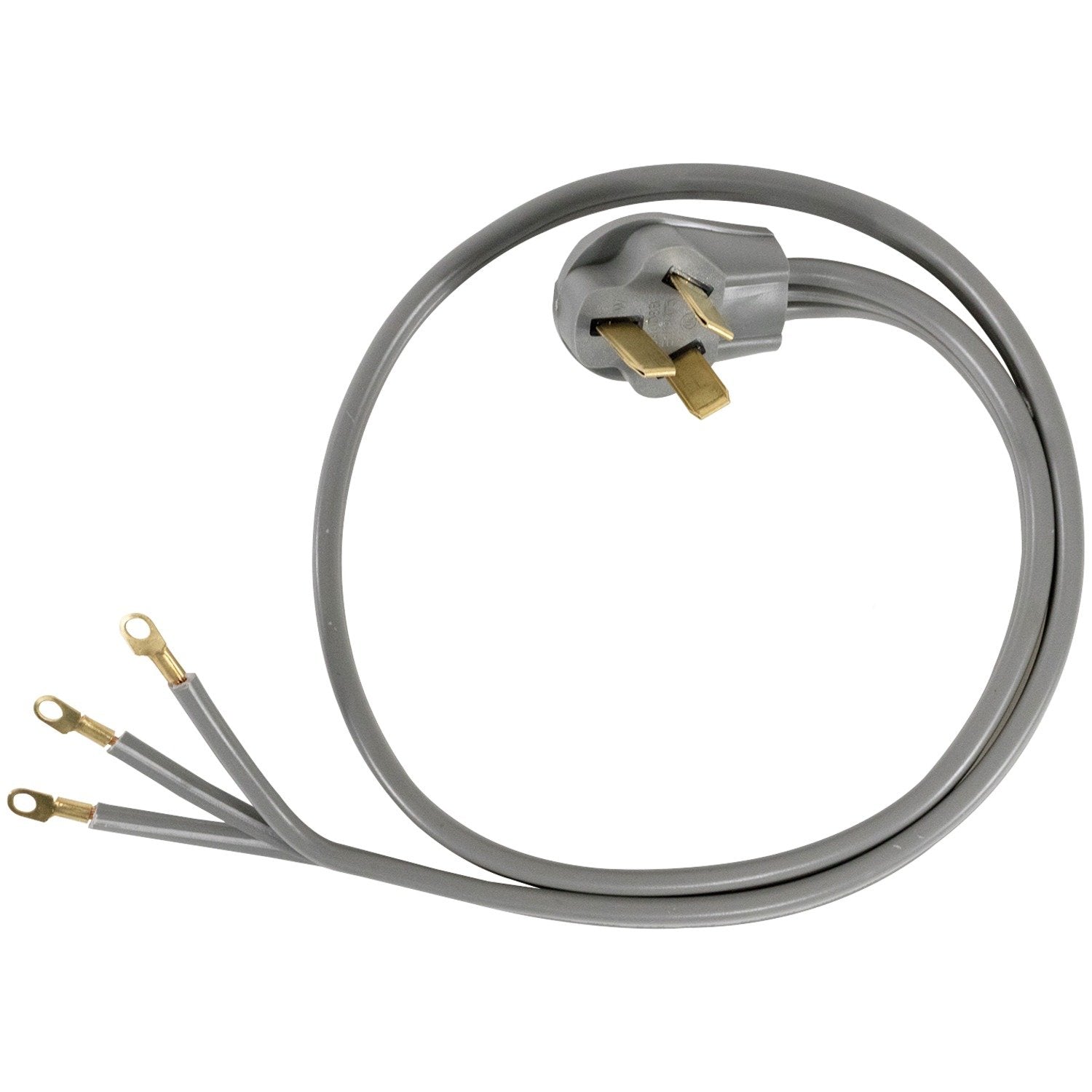 Certified Appliance Accessories 50 Amp Appliance Power Cord, 3 Prong Range Cord, 3 Wires With Eyelet Connectors, 4 Feet, Copper Wire