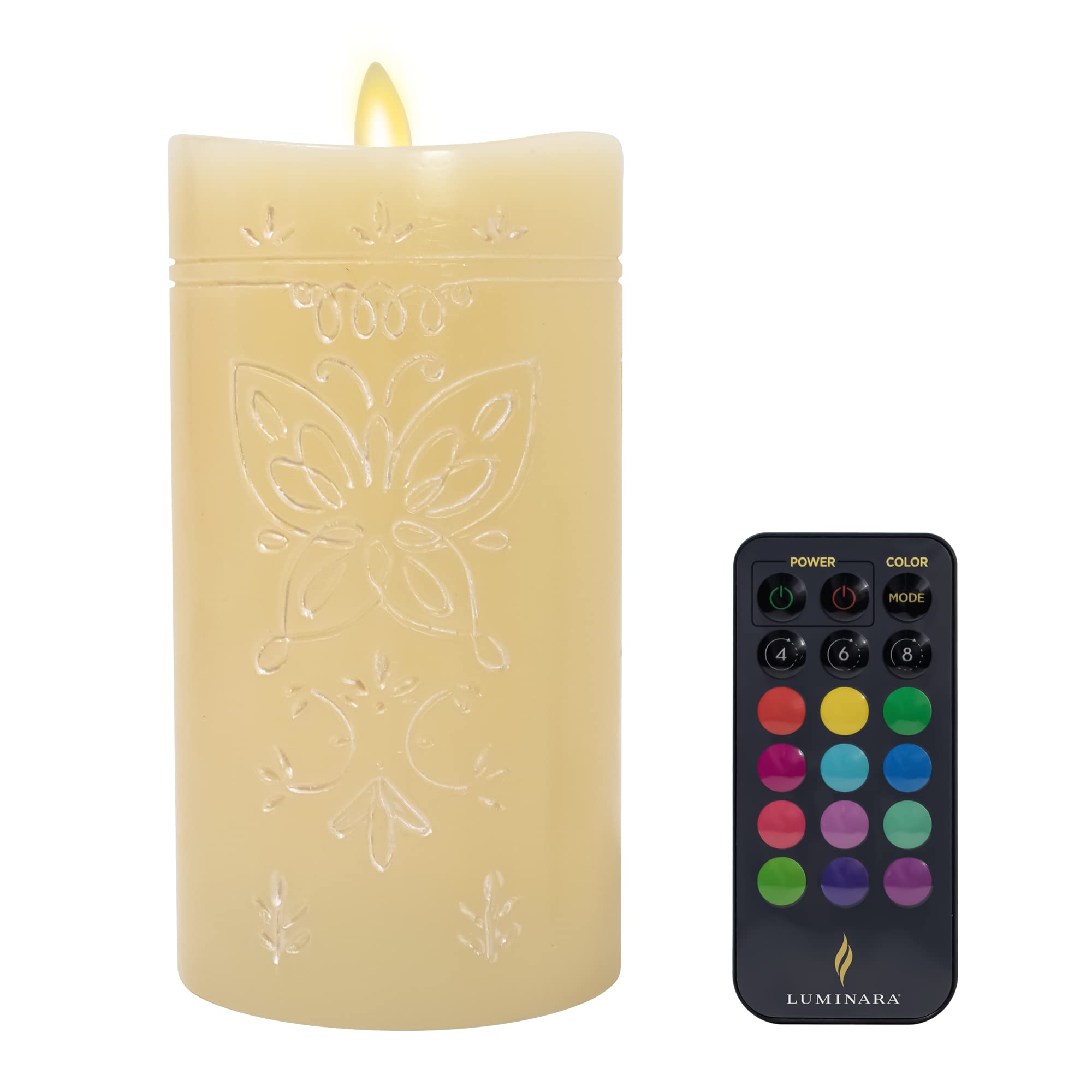 Luminara Officially Licensed Disney Encanto 12 Color Changing Flameless Candle With 18 Button Remote Butterfly Design On Real Wa