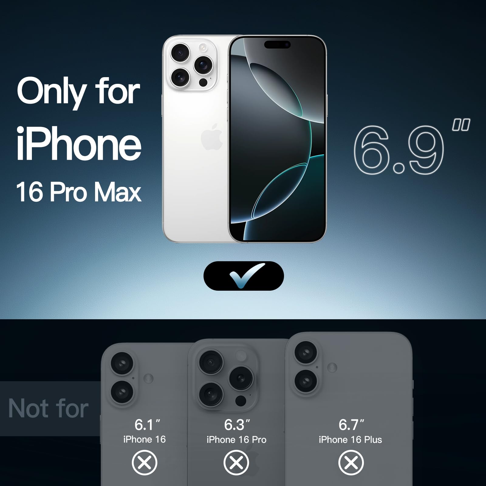 Jetech Case For Iphone 16 Pro Max 6.9 Inch, Non Yellowing Shockproof Phone Bumper Cover, Anti Scratch Clear Back (Clear)