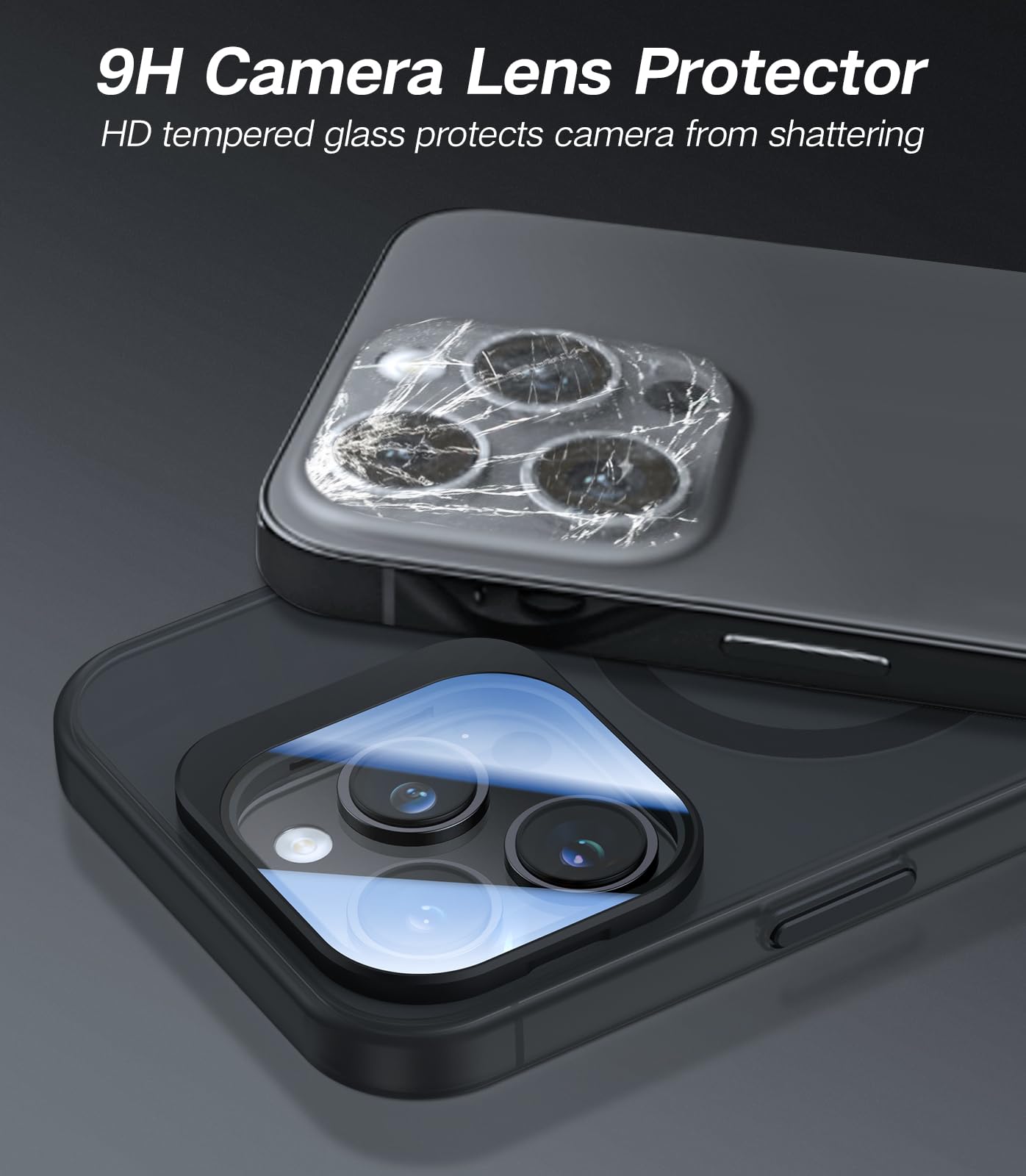 Vofata For Iphone 15 Pro Max Case With Metal Camera Stand [Built In 9H Camera Lens Protector][Compatible With Magsafe] Military