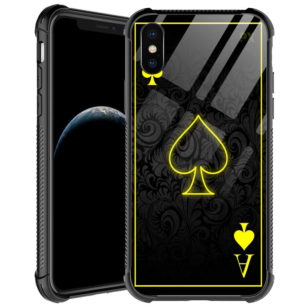 Iphone Xs Case,Playing Card Ace Iphone X Cases For Men Boys,Shockproof Anti Scratch Soft Tpu Pattern Design Case For Apple Iphon