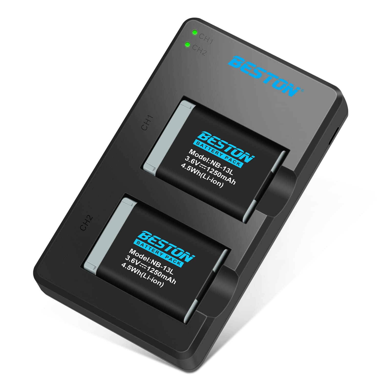 Beston 2 Pack Nb 13L Battery Pack And Rapid Usb Charger For Canon Powershot Sx620 Hs, Sx720 Hs, Sx730 Hs, Sx740 Hs, G1 X Mark Iii, G5 X, G7 X, G7 X Mark Ii, G9 X, G9 X Mark Ii Cameras