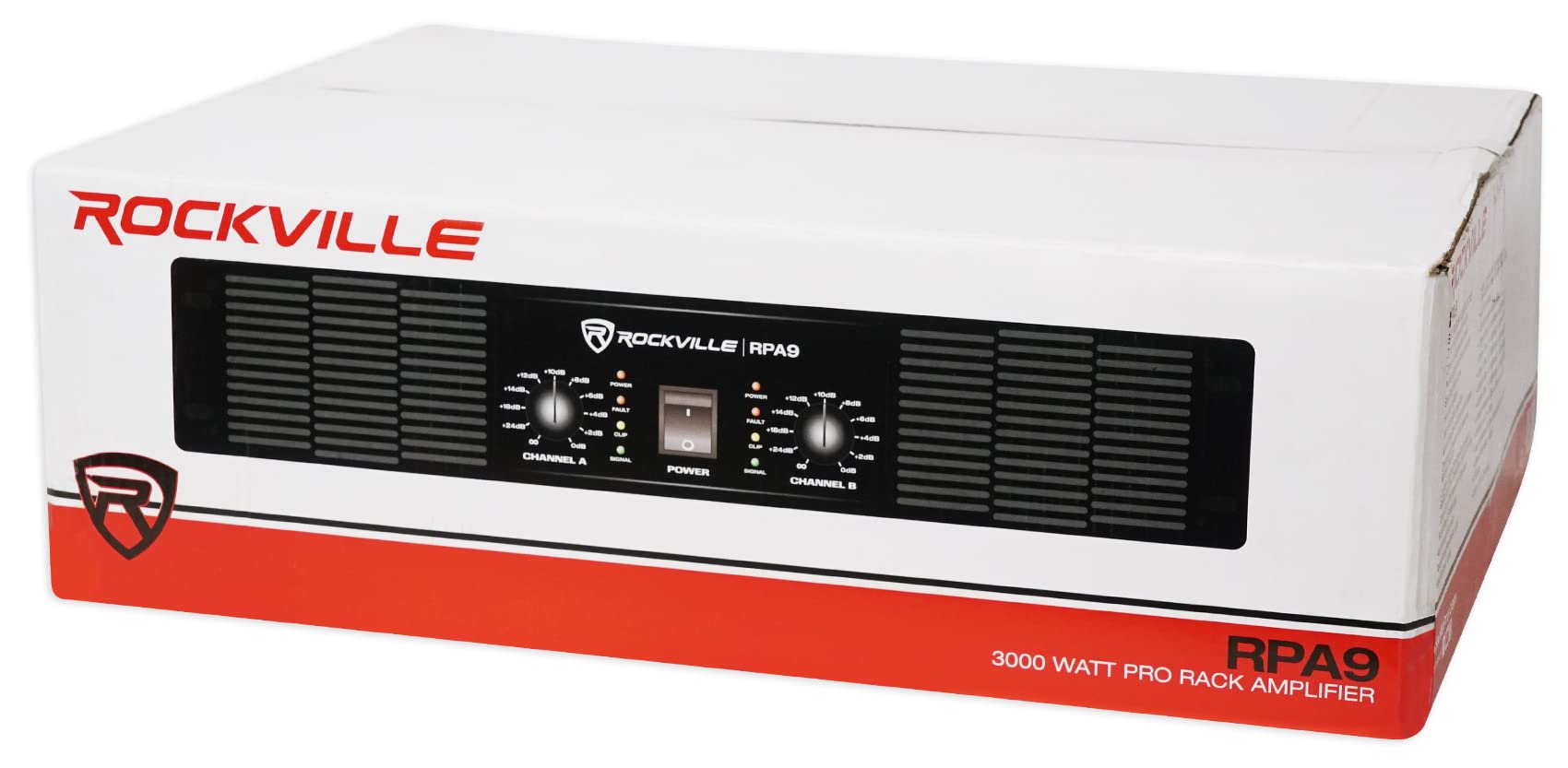 Rockville 3000 Watt Peak / 800W Rms 2 Channel Power Amplifier Pro/Dj Amp (Rpa9), 18.97 X 13.97 X 3.54 Inches