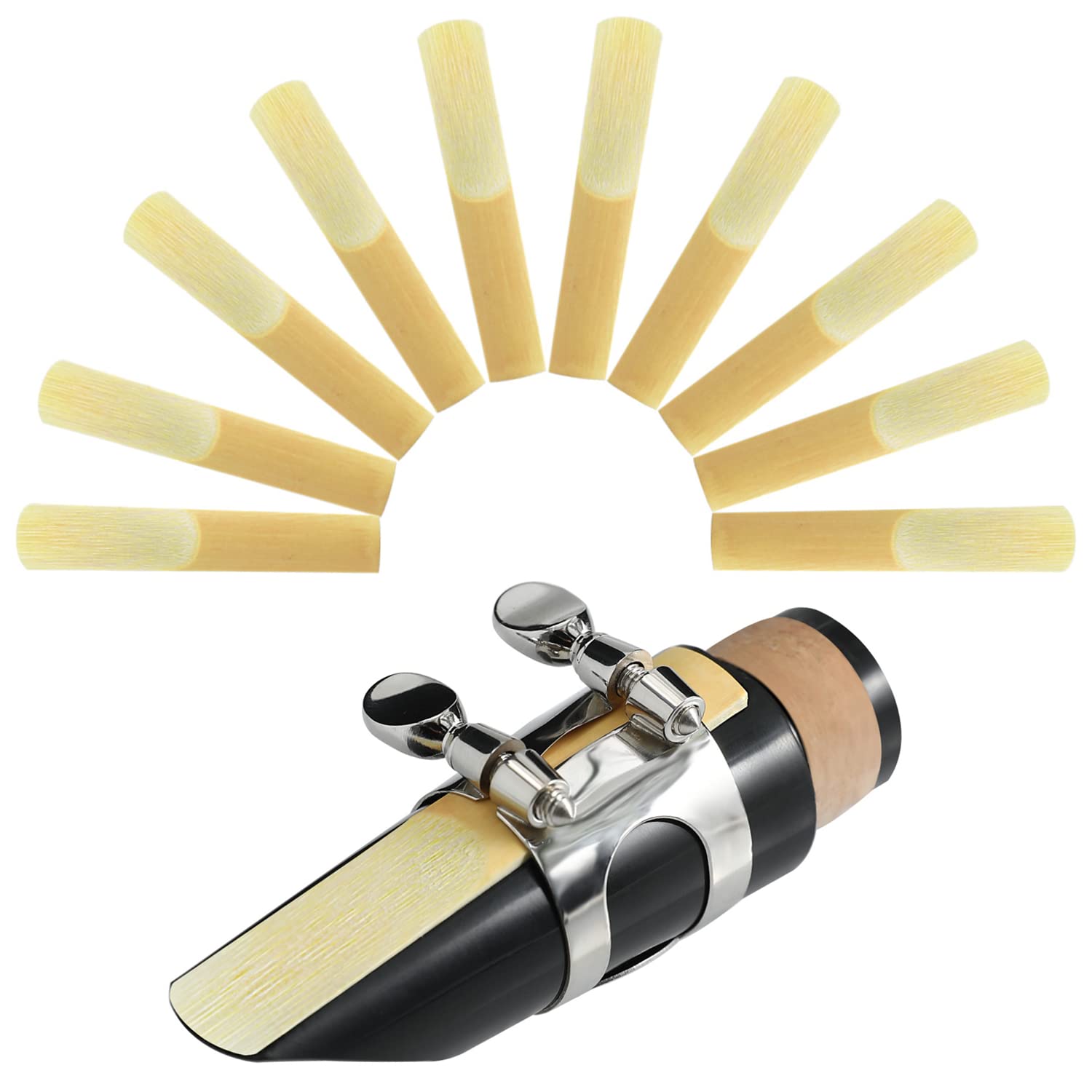 Suewio Bb Clarinet Traditional Reeds, Strength 2.5, 10 Pack With Portable Case