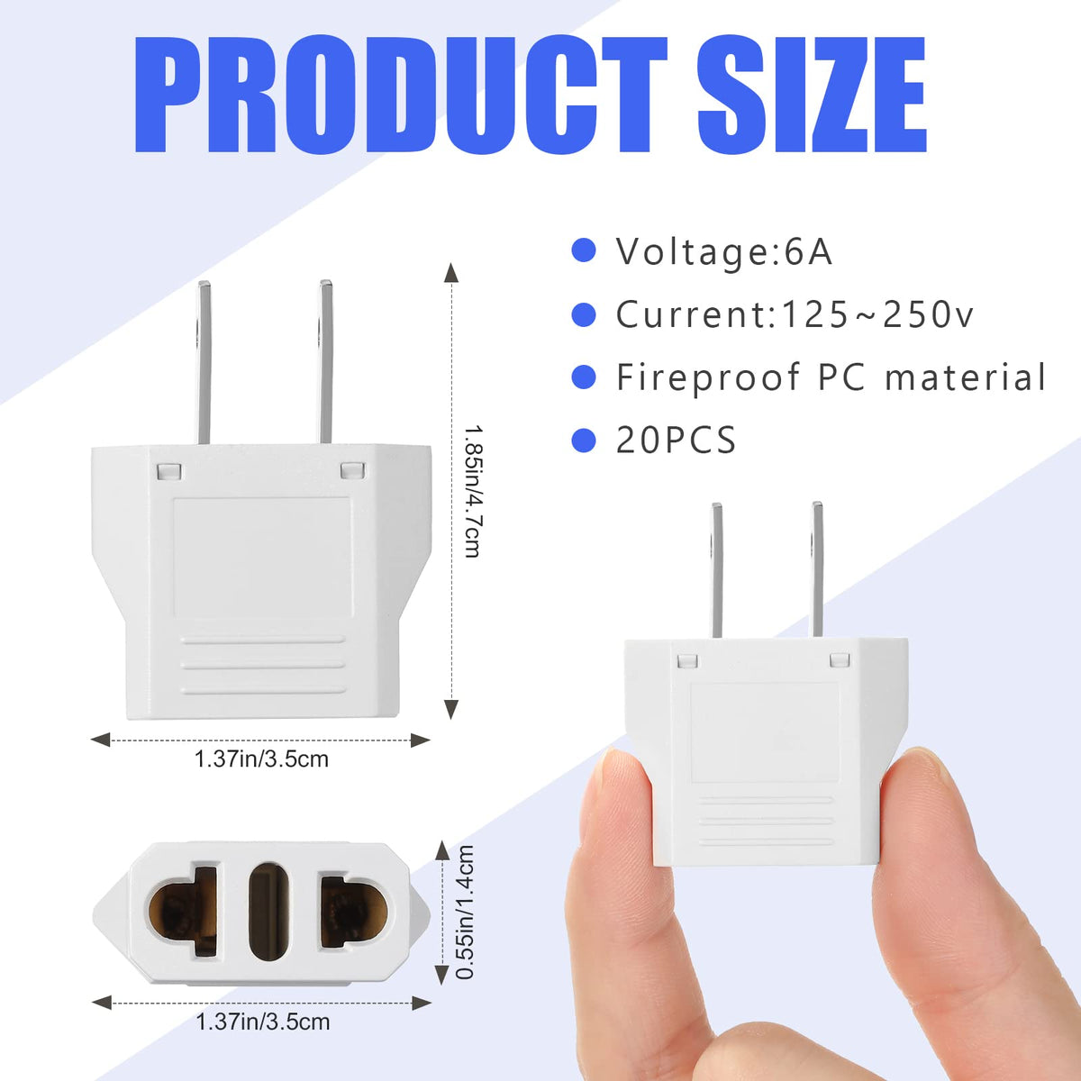 Eboot Eboot 20 Pack Eboot Europe To Usa Plug Adapter American Plug Adapters ...