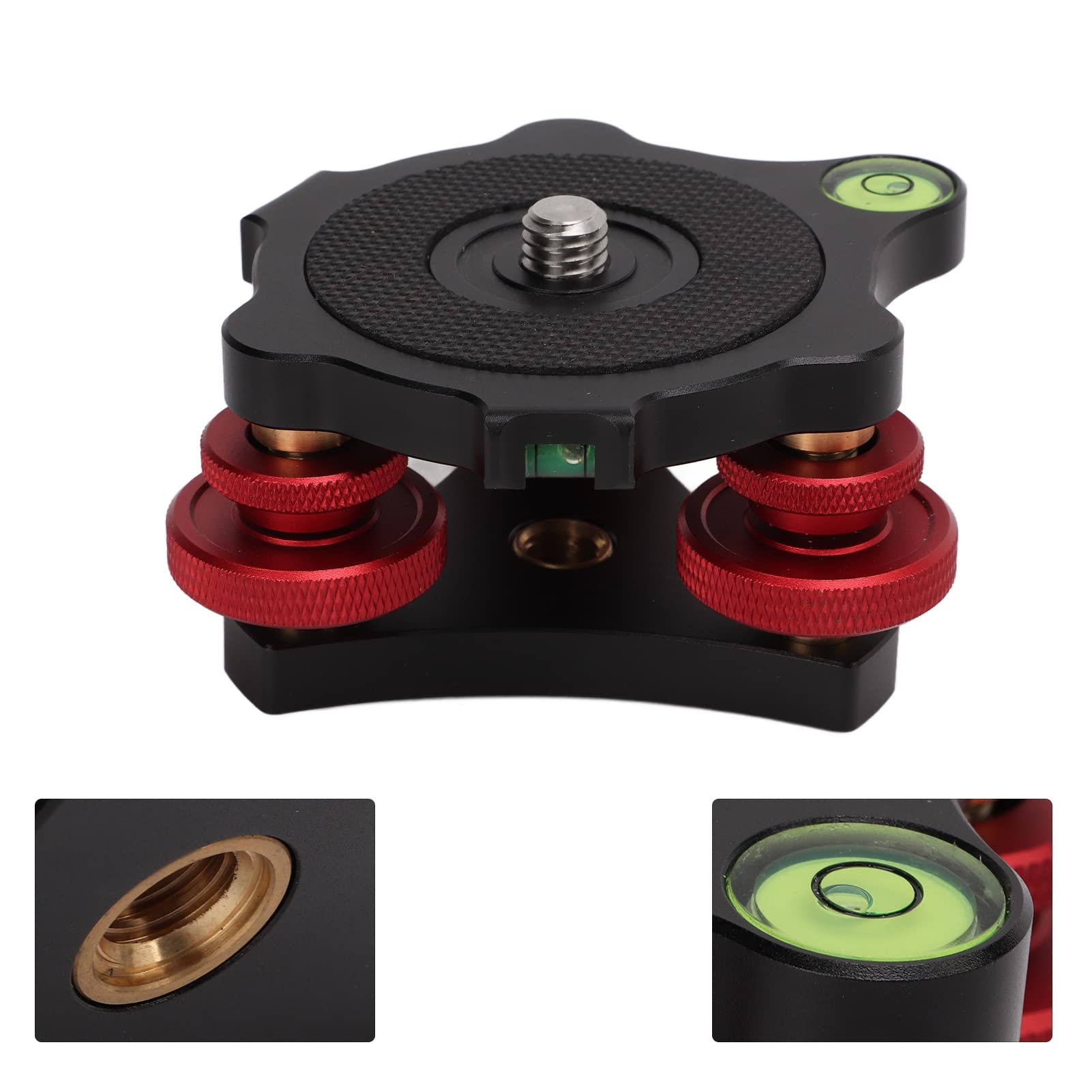 Tripod Head Leveling Base Camera Leveler, Triple Wheel Leveler Bubble Black Lp 64 Leveling Base, 3/8    Thread,  5 Precise Angle