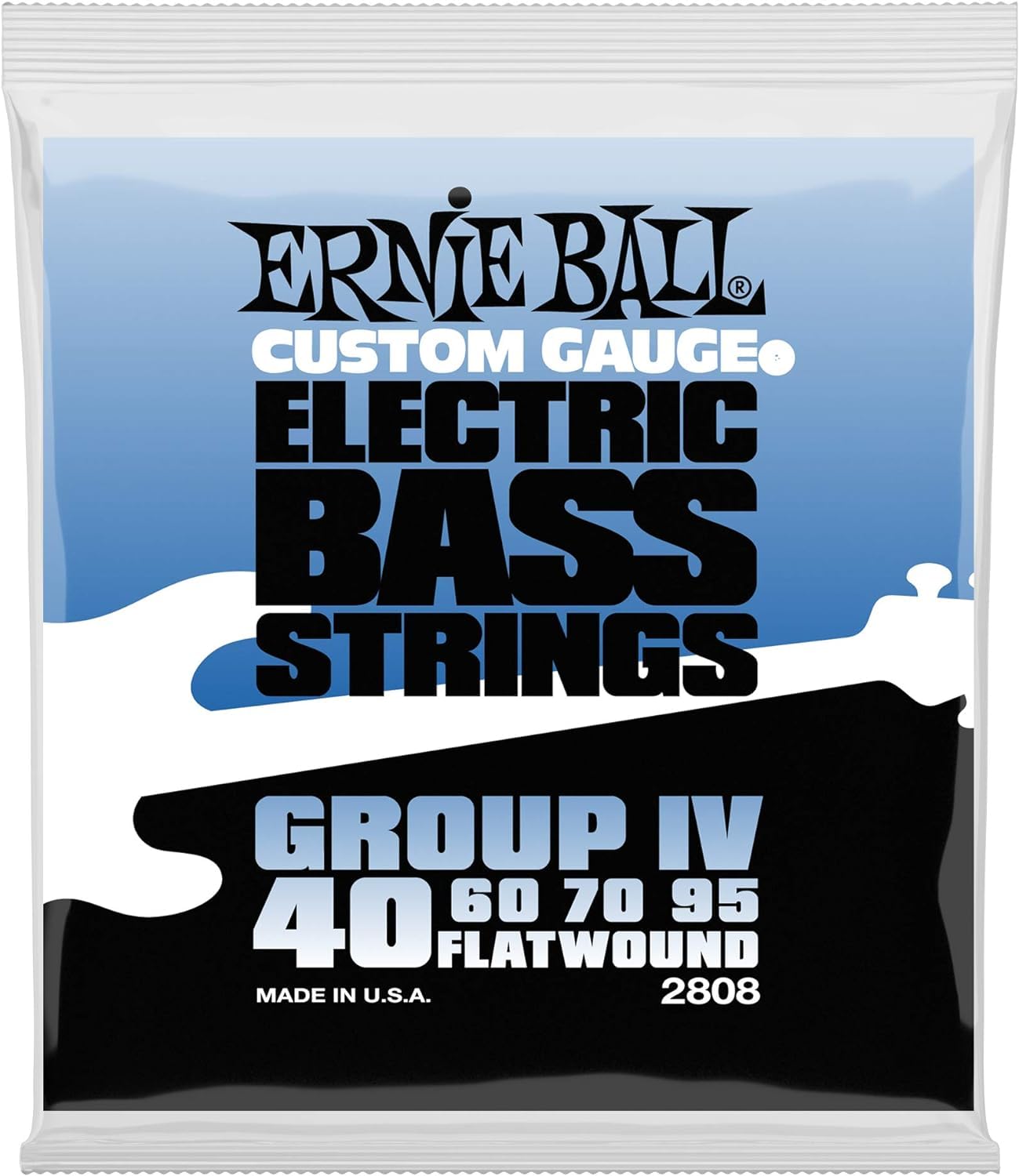 Ernie Ball Group Iv Flatwound Bass Guitar Strings, 40 95 Gauge (P02808)