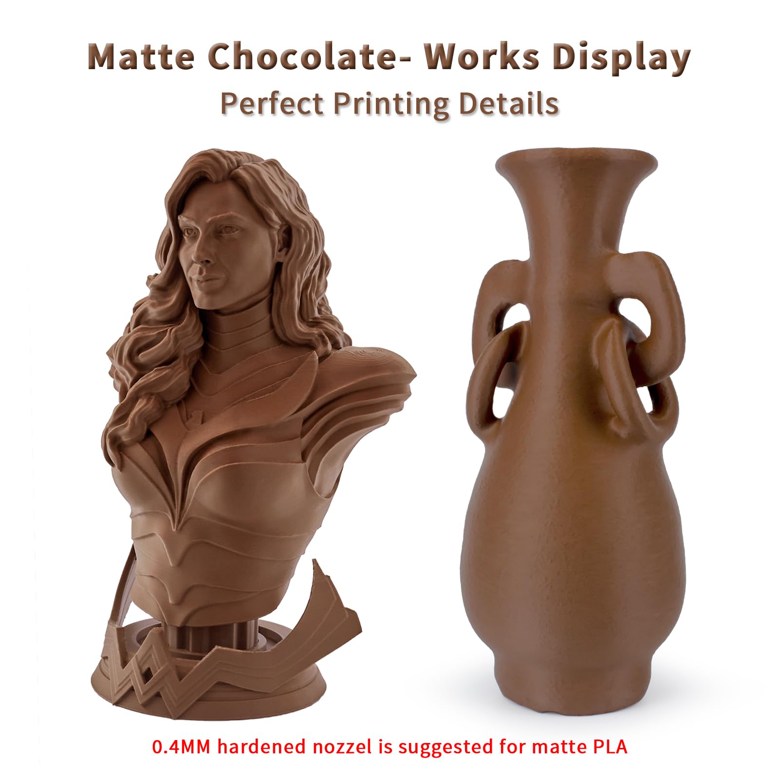 Ziro Matte Pla Filament 1.75Mm, Pure Color No-Shine 3D Printer Filament, High Toughness 3D Printing Material, Dimensional Accura