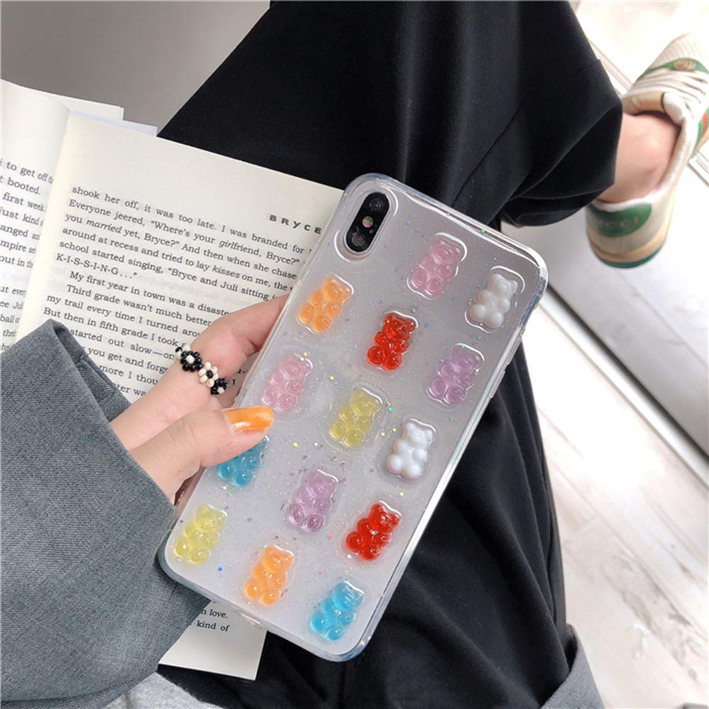 Unnfiko 3D Clear Case Compatible With Iphone Xr, Super Cute Cartoon Bears, Funny Creative Soft Protective Case Cover (Bears, Iph