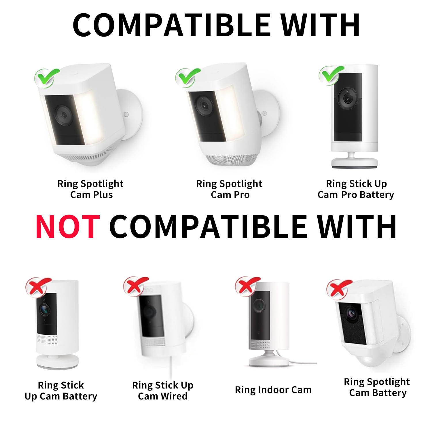 Alertcam 25Ft/7.5M Weatherproof Charger Cable For Ring Spotlight Cam Plus/Pro(Battery), Ring Stick Up Cam Pro(Battery), With Pow