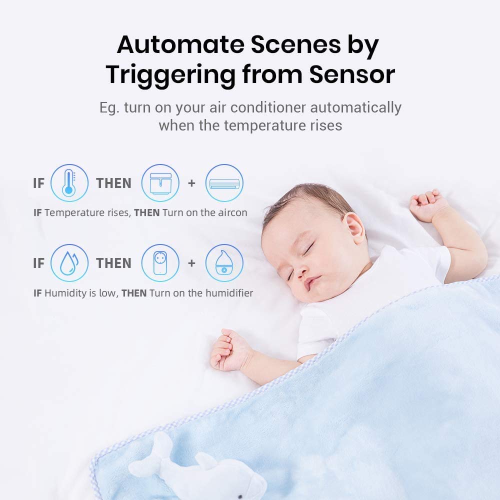 Broadlink Rm4 Mini Smart Remote And Sensor Cable Set Rm4 Mini S (2.4 Ghz Wi-Fi Only), Universal Ir Remote Control Hub With Tempe