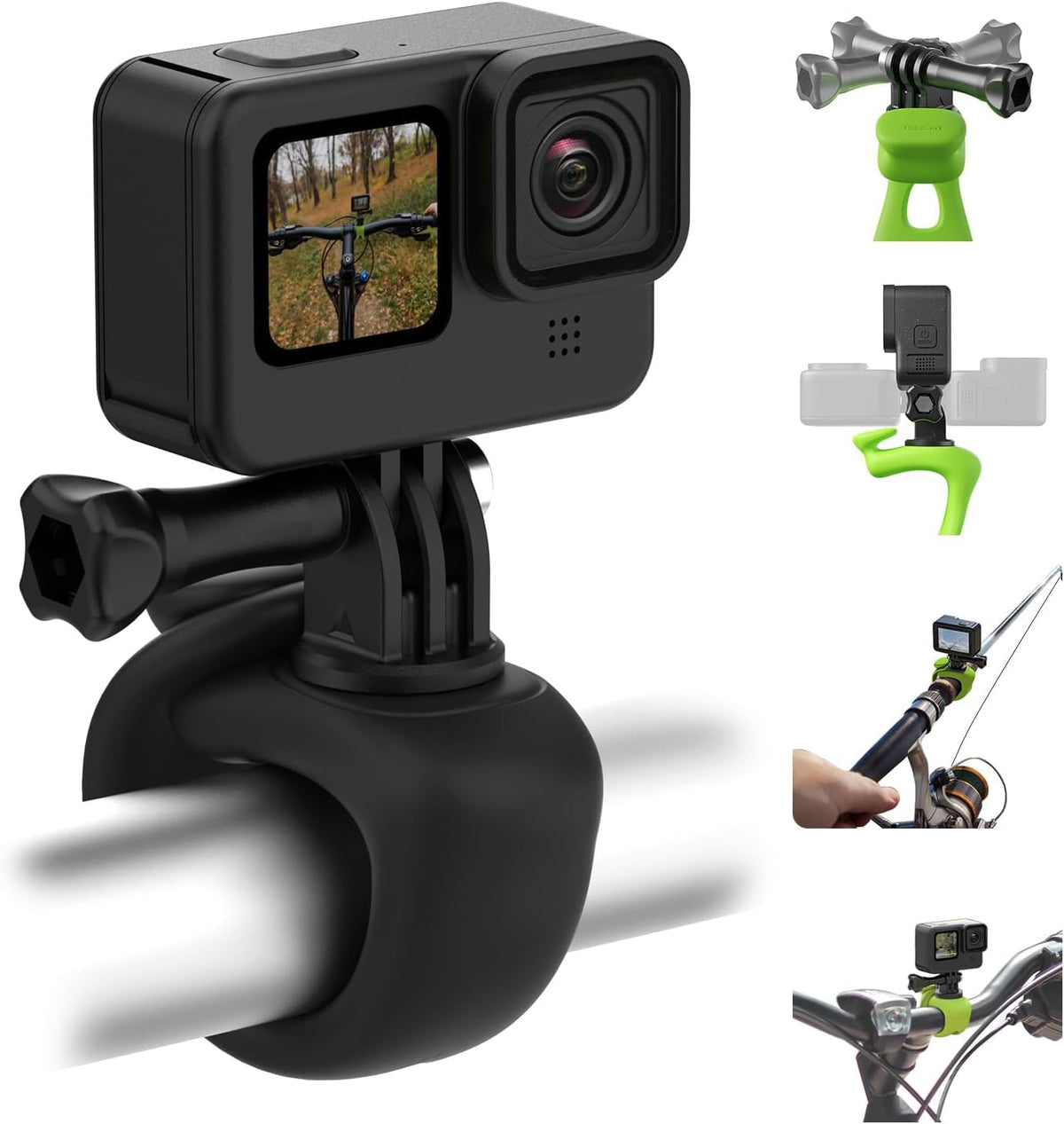 Telesin Camera 360 Strap Mount Flexible Wrap Band Bike Motorcycle Handlebar Tube Roll Bar Stick Pole Ski Holder Accessories For Gopro Hero 13 12 11 10 9 Insta360 Ace Pro X3 Dji Action 3 4 Osmo Pocket