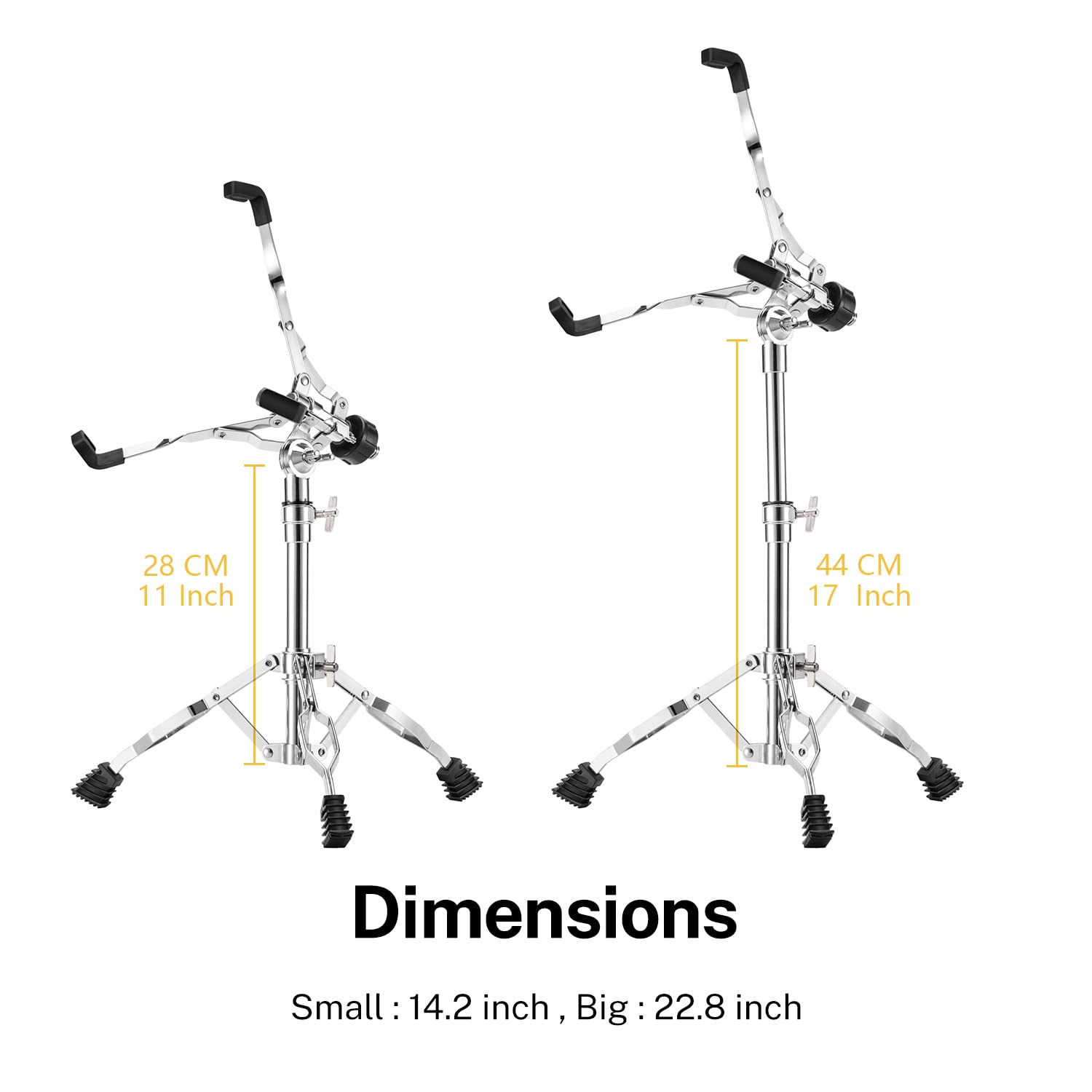 Donner Snare Drum Stand, Concert Snare Drum Stands Adjustable Snare Stand Double Braced With Drumstick Holder Fit For 10'' 14''