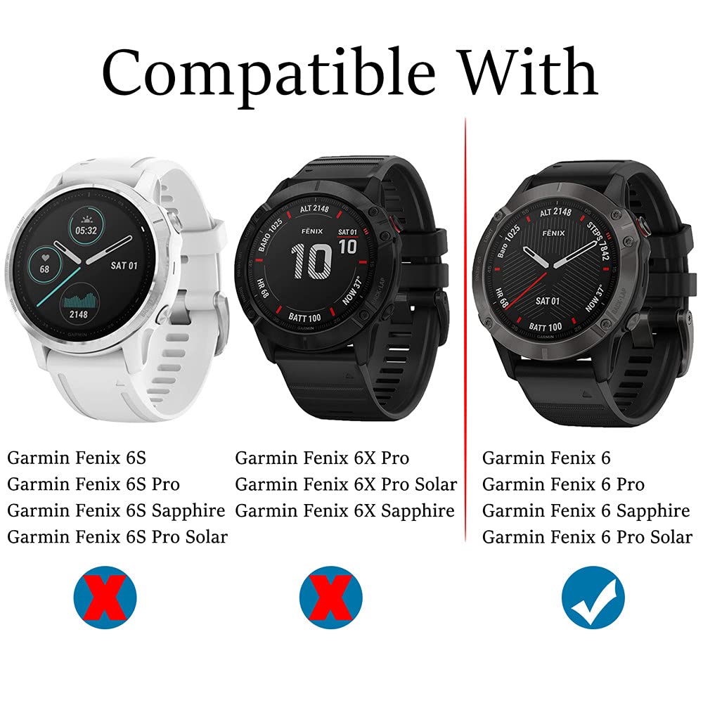 Suoman 3 Pack For Garmin Fenix 6 Screen Protector Tempered Glass For Garmin Fenix 6/6 Pro / 6 Sapphire / 6 Pro Solar, [Anti Scra