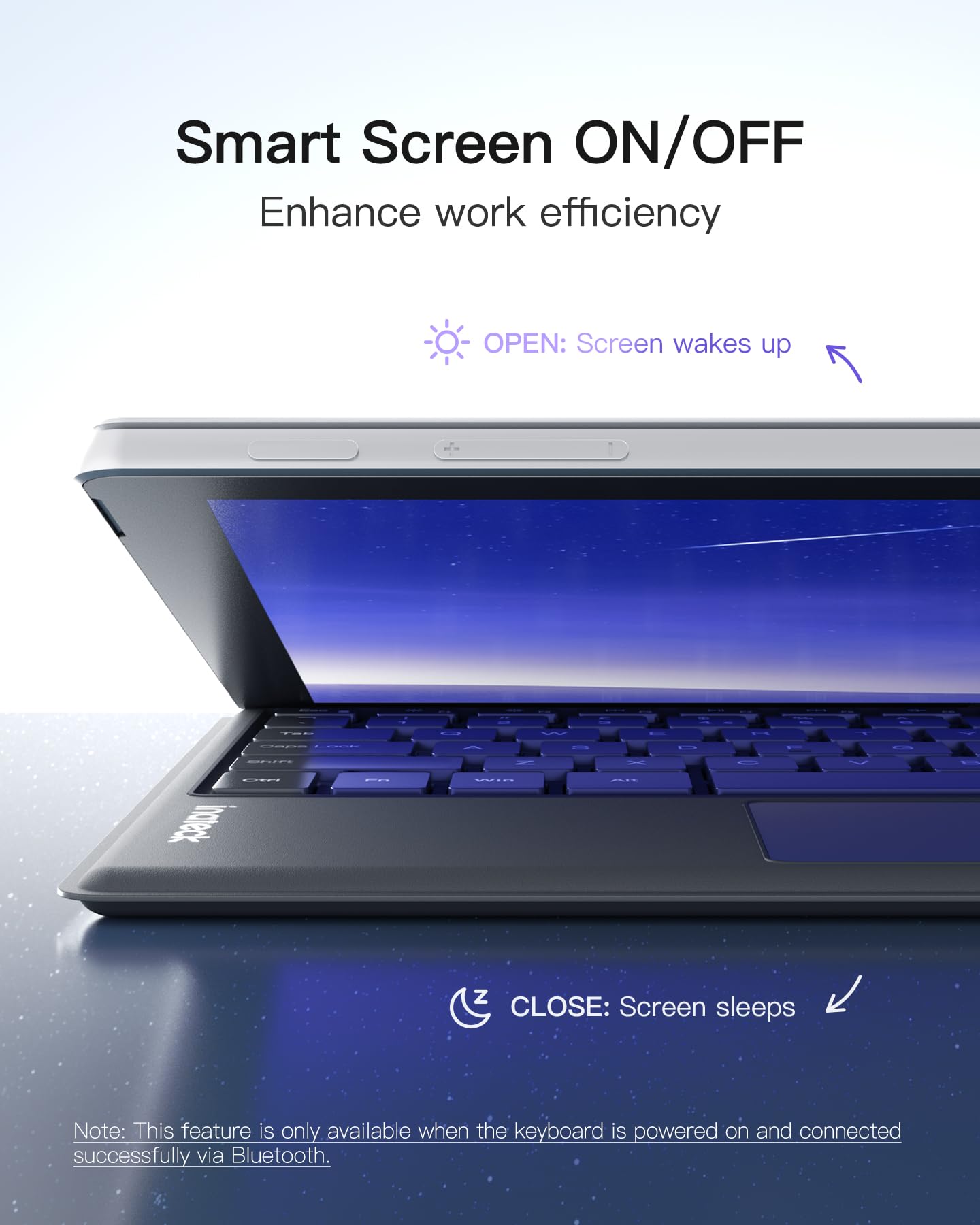 Inateck For Surface Pro 7 Keyboard With Precision Touchpad, Bluetooth 5.3, 7 Color Backlight, Compatible With Surface Pro 7/7+/6