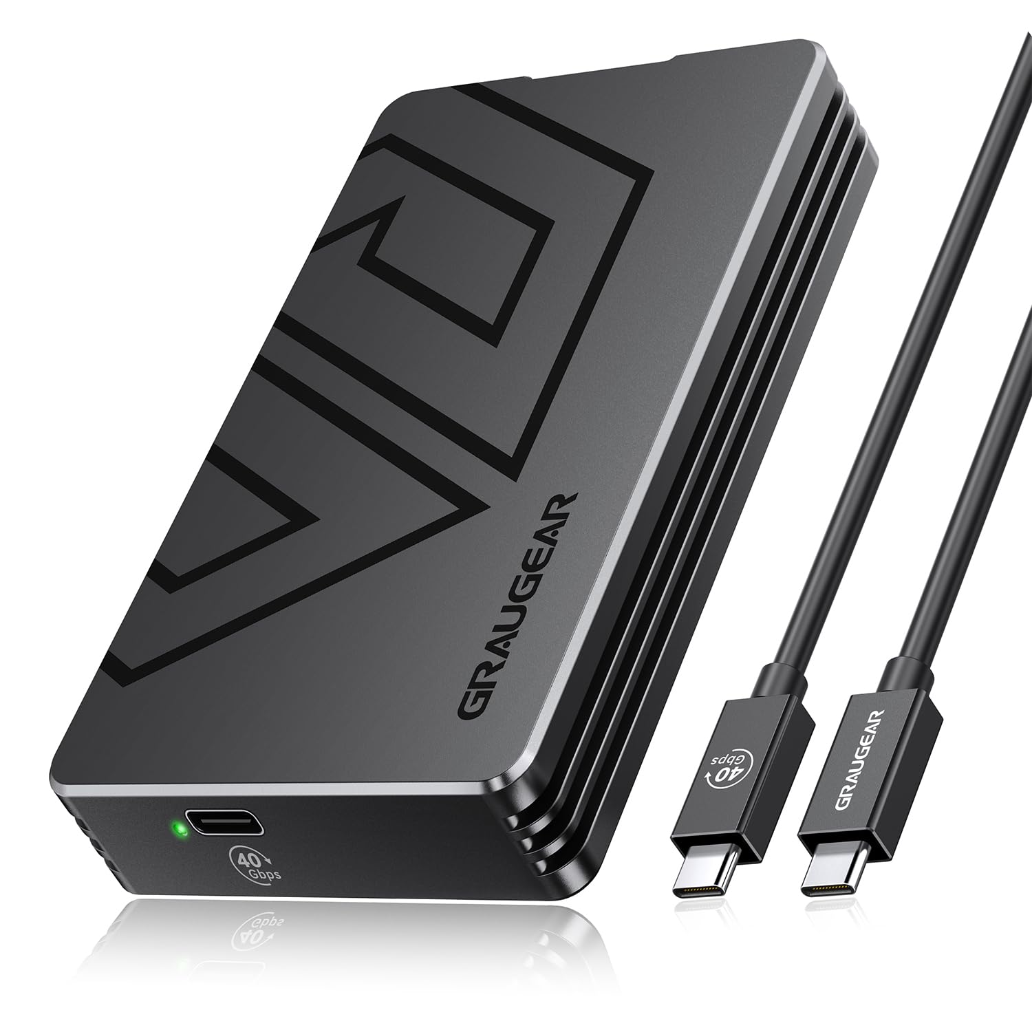 GRAUGEAR USB4 M.2 SSD Enclosure, 40Gbps Aluminum Alloy Tool-Free External Case, Thunderbolt 4 Compatible, Supports PCIe Gen4 NVM