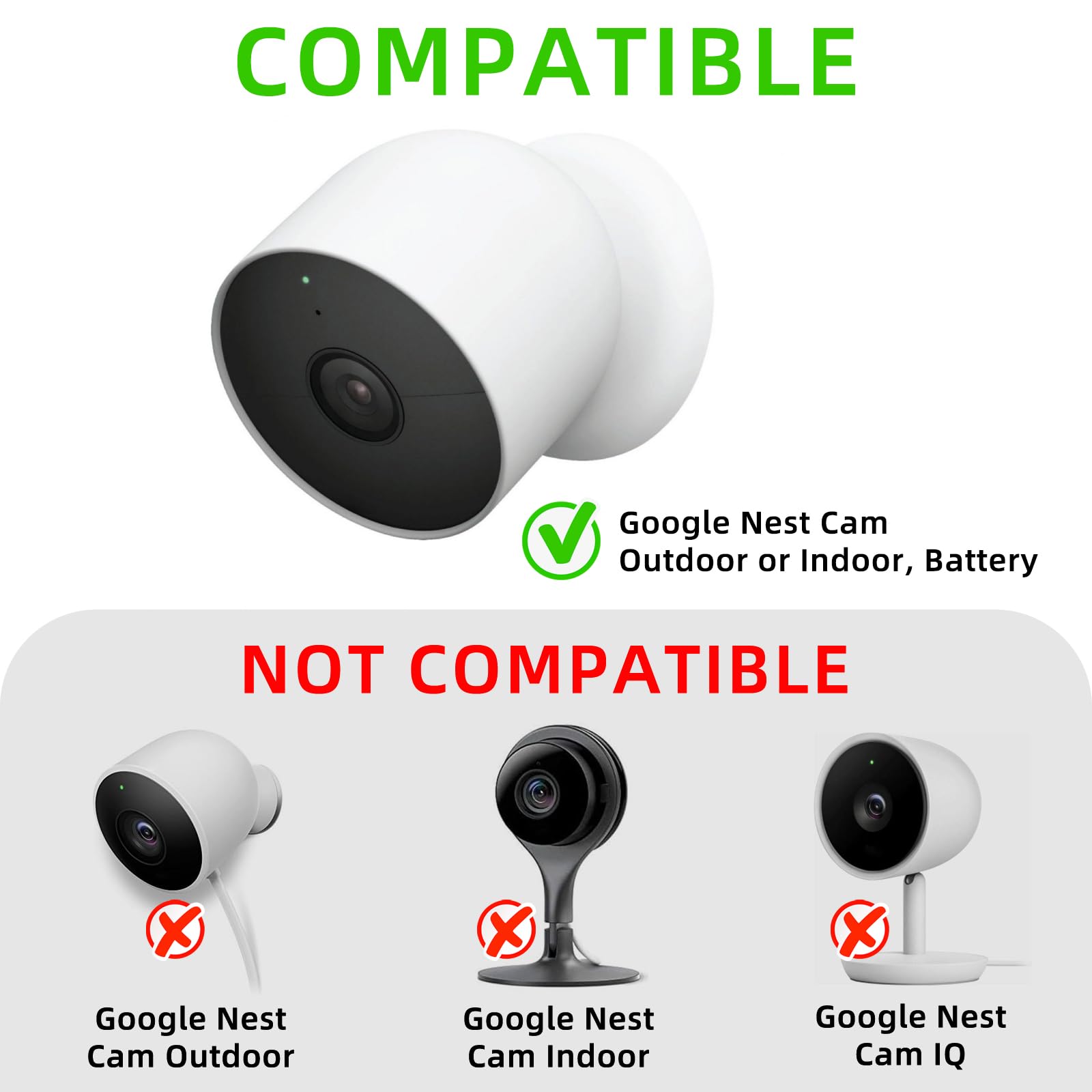 2Pack Power Cable For Google Nest Cam Outdoor Or Indoor, Battery(2Nd Generation) 16Ft/5M Weatherproof Charging Cable With Adapte