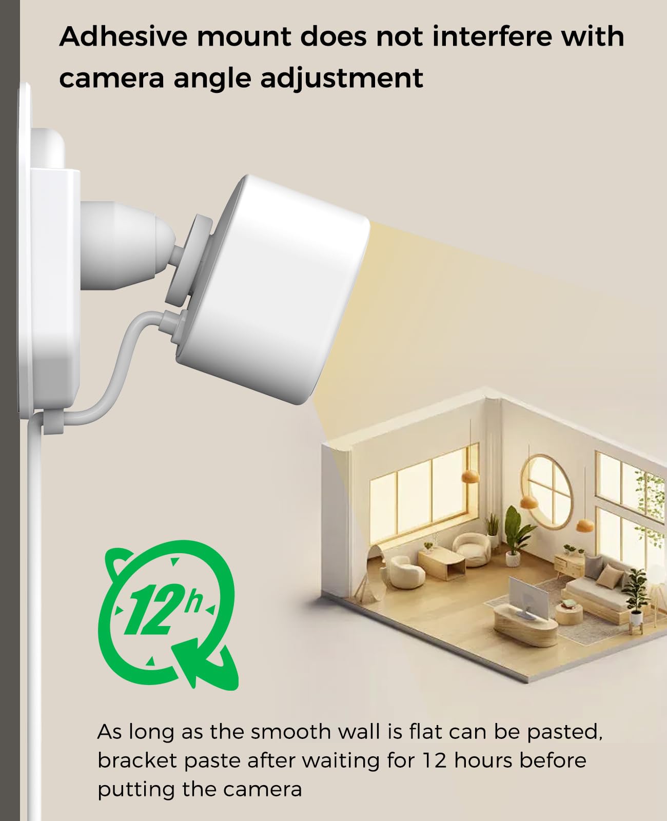 3 Pack Blink Camera Adhesive No Drill Wall Mount Bracket For Blink Mini /Mini 2 /Blink Outdoor 4 /Blink Indoor Cameras, No Drill