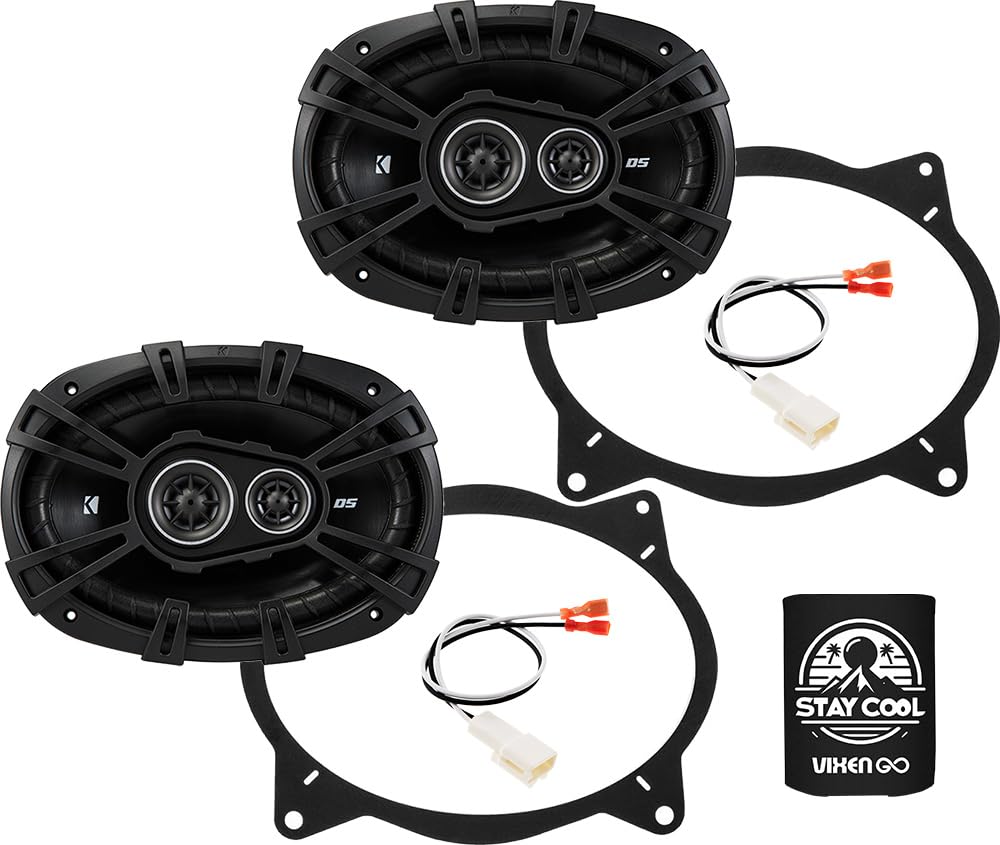 KICKER Rear Deck 6x9 Speakers Kit for Toyota Corolla 2014-2019 Upgrade Kit - Pair of DS Series 6x9 Inch 3-Way Speakers with Adap