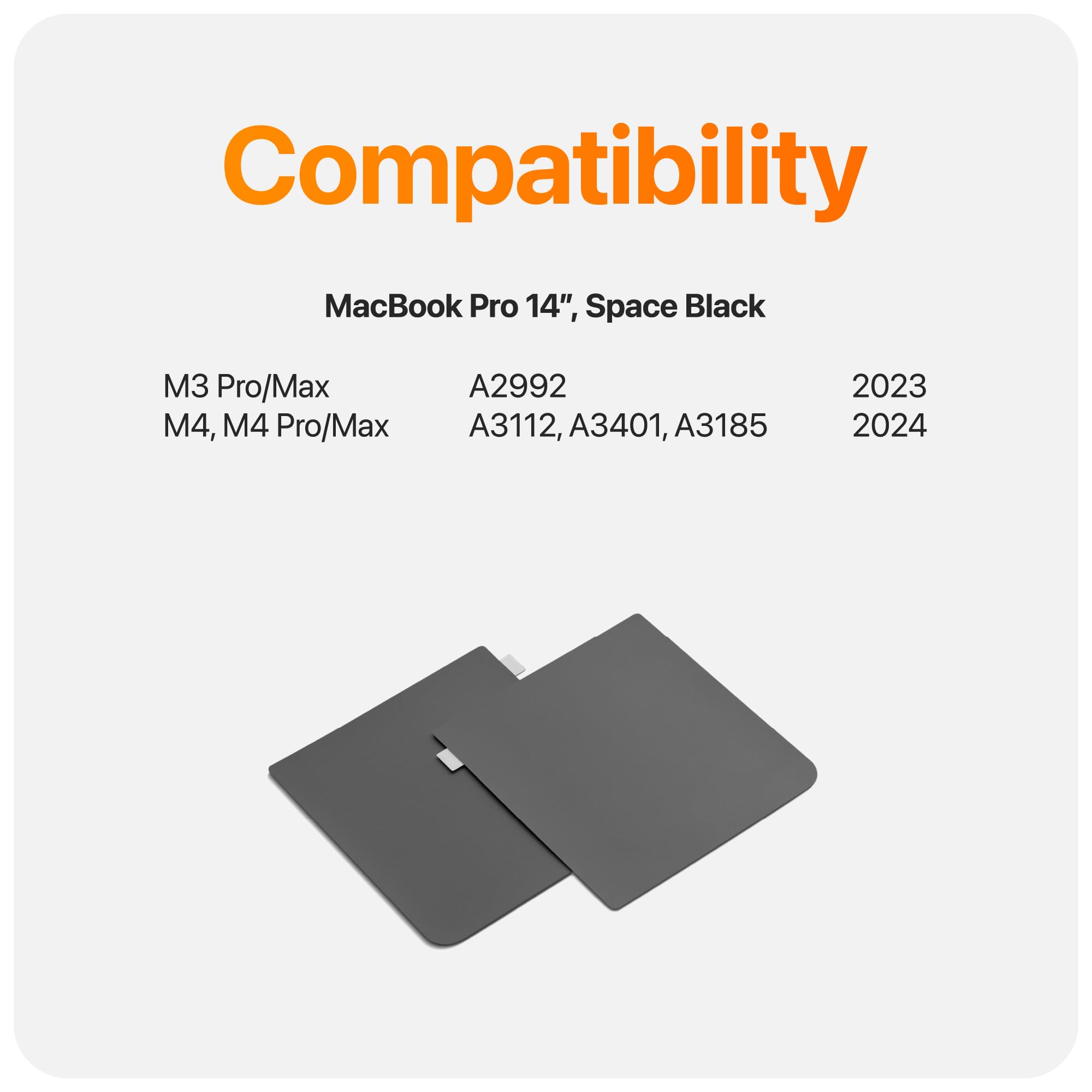 Uppercase Ghostshield Premium Palm Rest Protector Skin Cover Set, Scratches And Wear Protection, Compatible With Macbook Pro 14