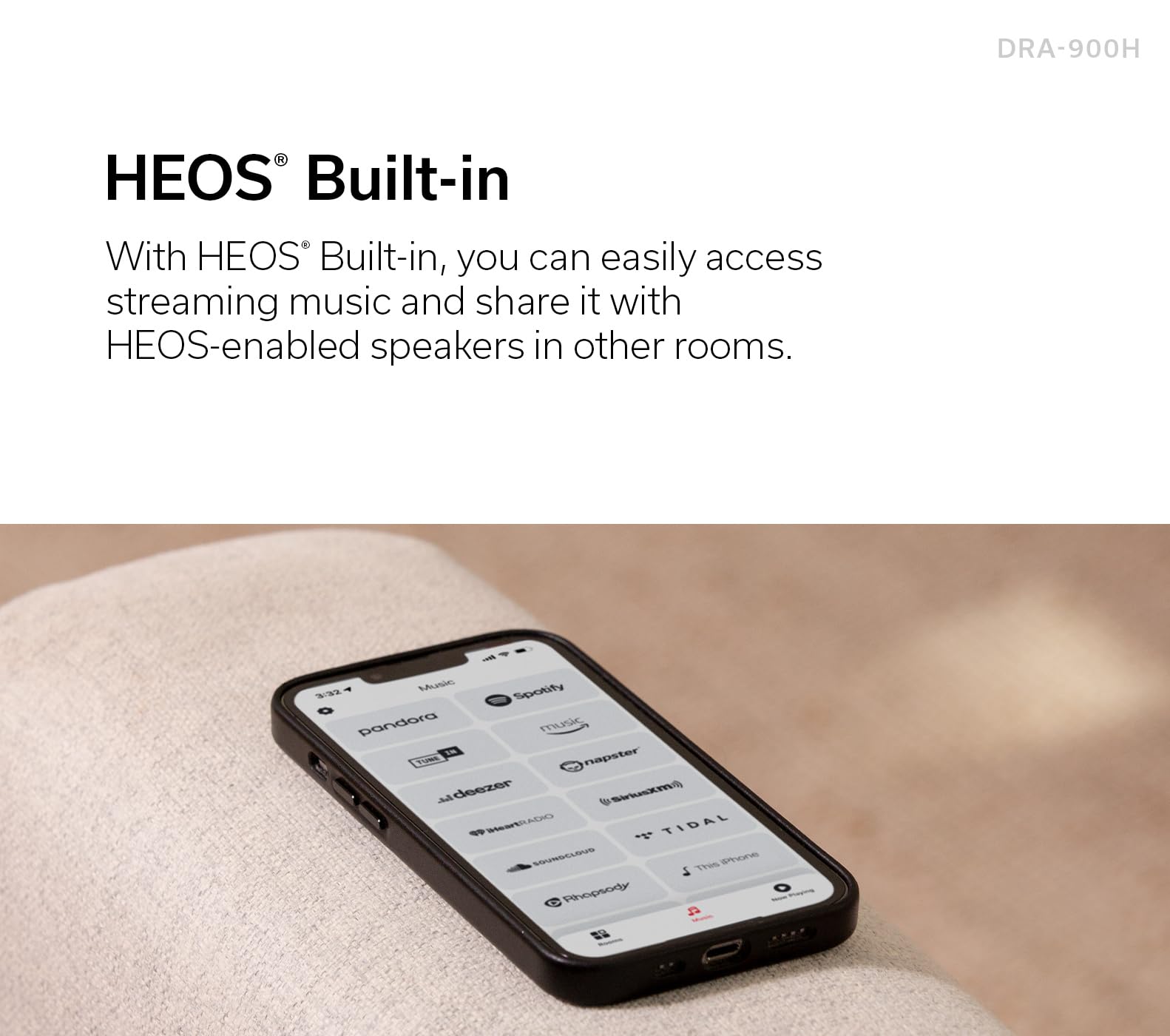 Denon Receiver Dra 900H   2 Channel Stereo Network Receiver   100W/Ch. Hi Fi Amplification, Built In Heos, Hdcp 2.3 Processing W