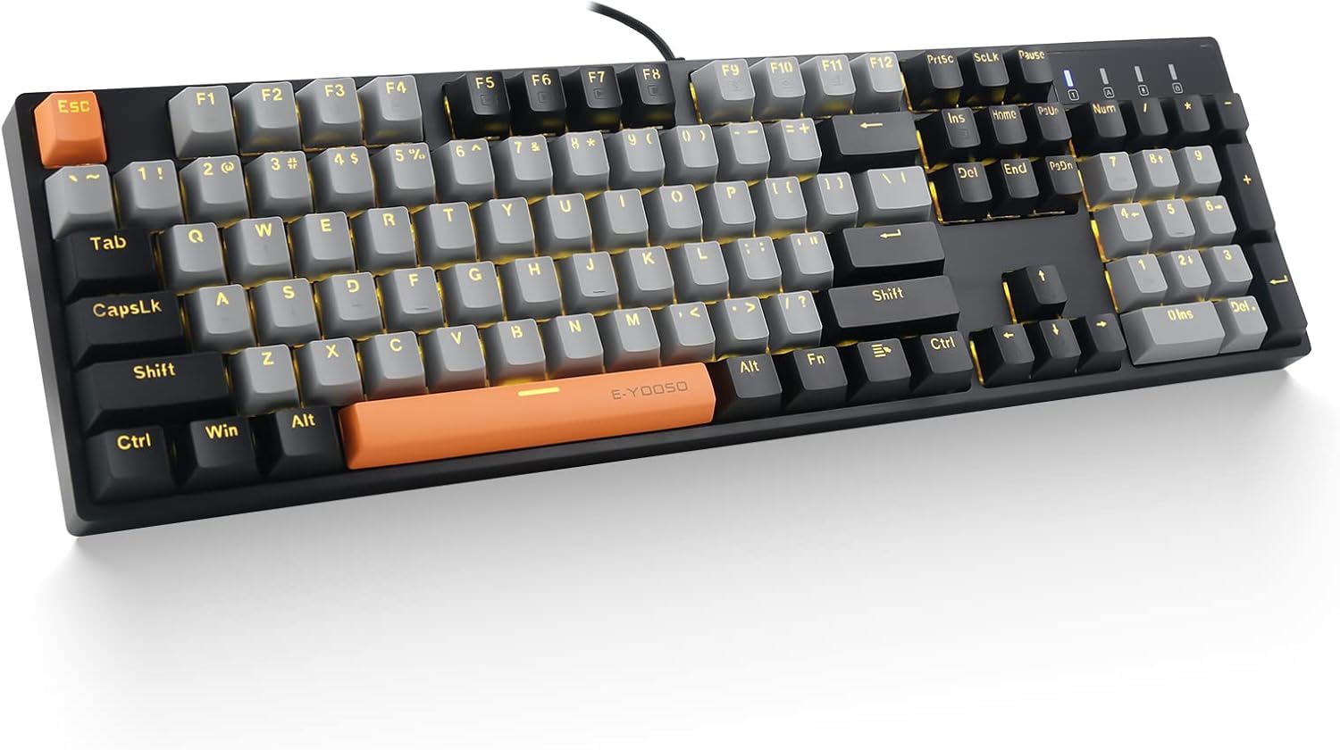 EYOOSO Wired Mechanical Gaming Keyboard, Red Switch, Gray Black