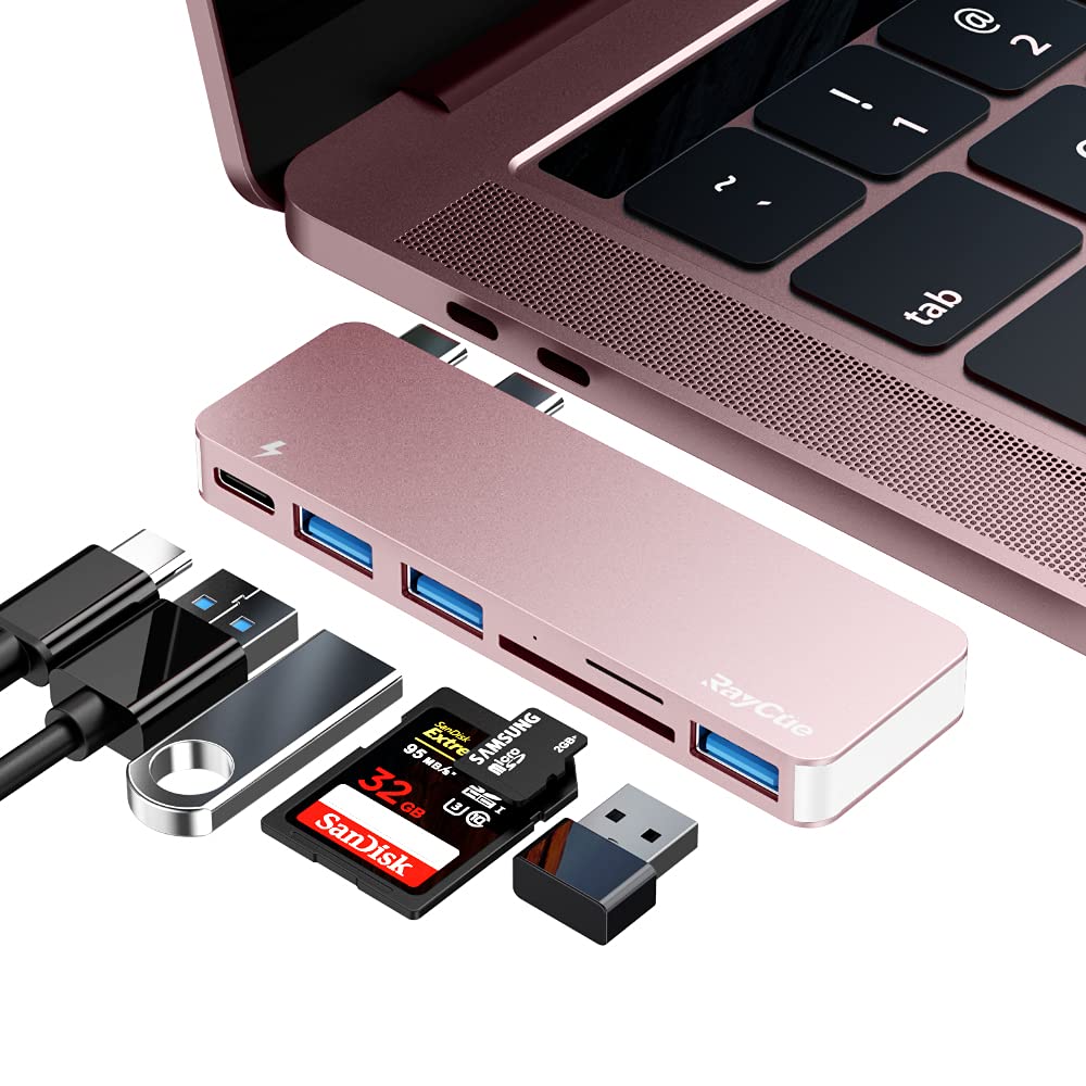 Raycue Usb C Hub Adapter For Macbook Pro/Air M1 M2 M3 2023 2016, 6 In 1 Usb C Accessories Compatible With Macbook Pro 13 And 15'