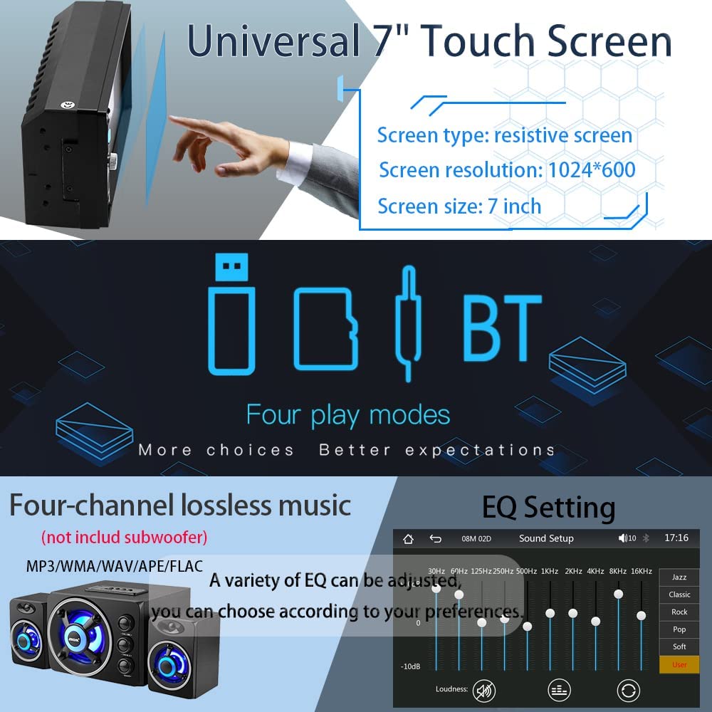 Double Din Car Stereo With Wireless Apple Carplay,Wireless Android Auto,7 Inch Hd Touch Screen Car Radio With Bluetooth, Car Aud