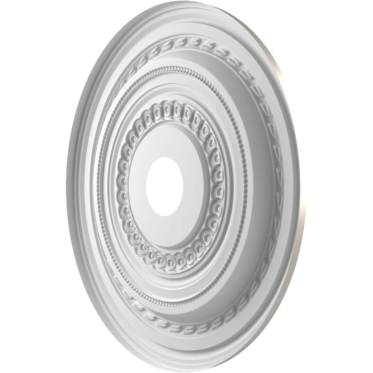 Ekena Millwork Cmp22Cobal Cole Thermoformed Pvc Ceiling Medallion (Fits Canopies Up To 6), 22Od X 3 1/2Id X 1P, Bright Coat Alum