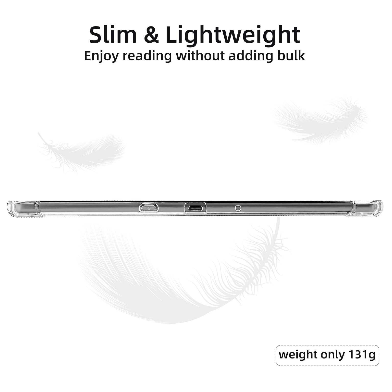 Walnew Clear Case For 10.2 Inch Kindle Scribe With Pen Holder, C4A6T4 Soft Transparent Tpu Cover With Enhanced Corners For 10.2