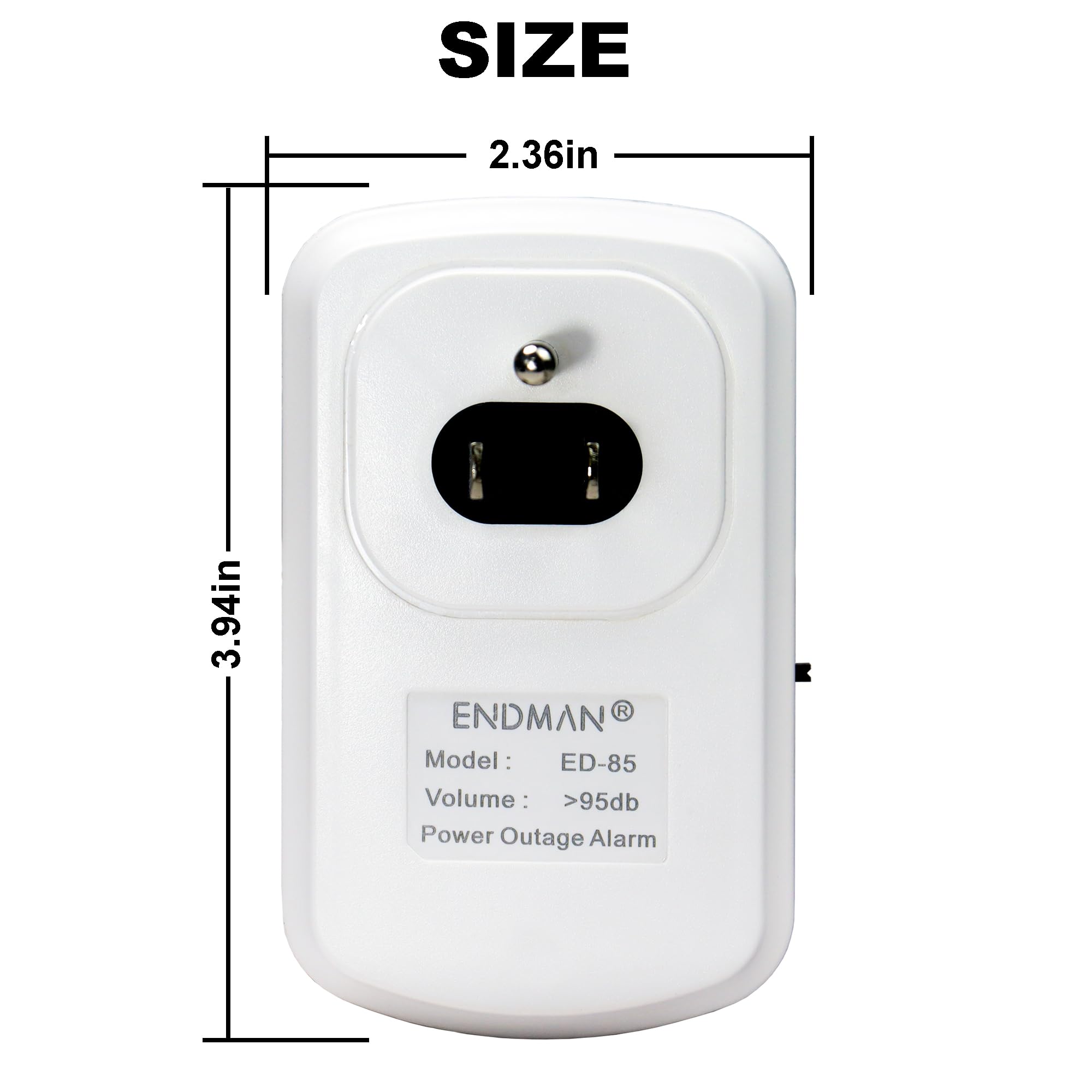 Endman Power Failure Alarm For Freezer Alarm, Power Outage Alarm,Power Loss Alarm With Rechargeable Battery (Included) >95Db