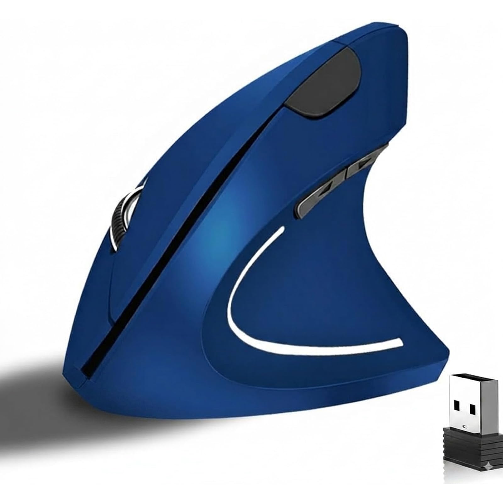 tlkawzy Ergonomic Vertical Wireless Mouse, 2.4G Optical Mouse with USB Receiver, 8001600 DPI, Silent Click, Battery Powered, 5 
