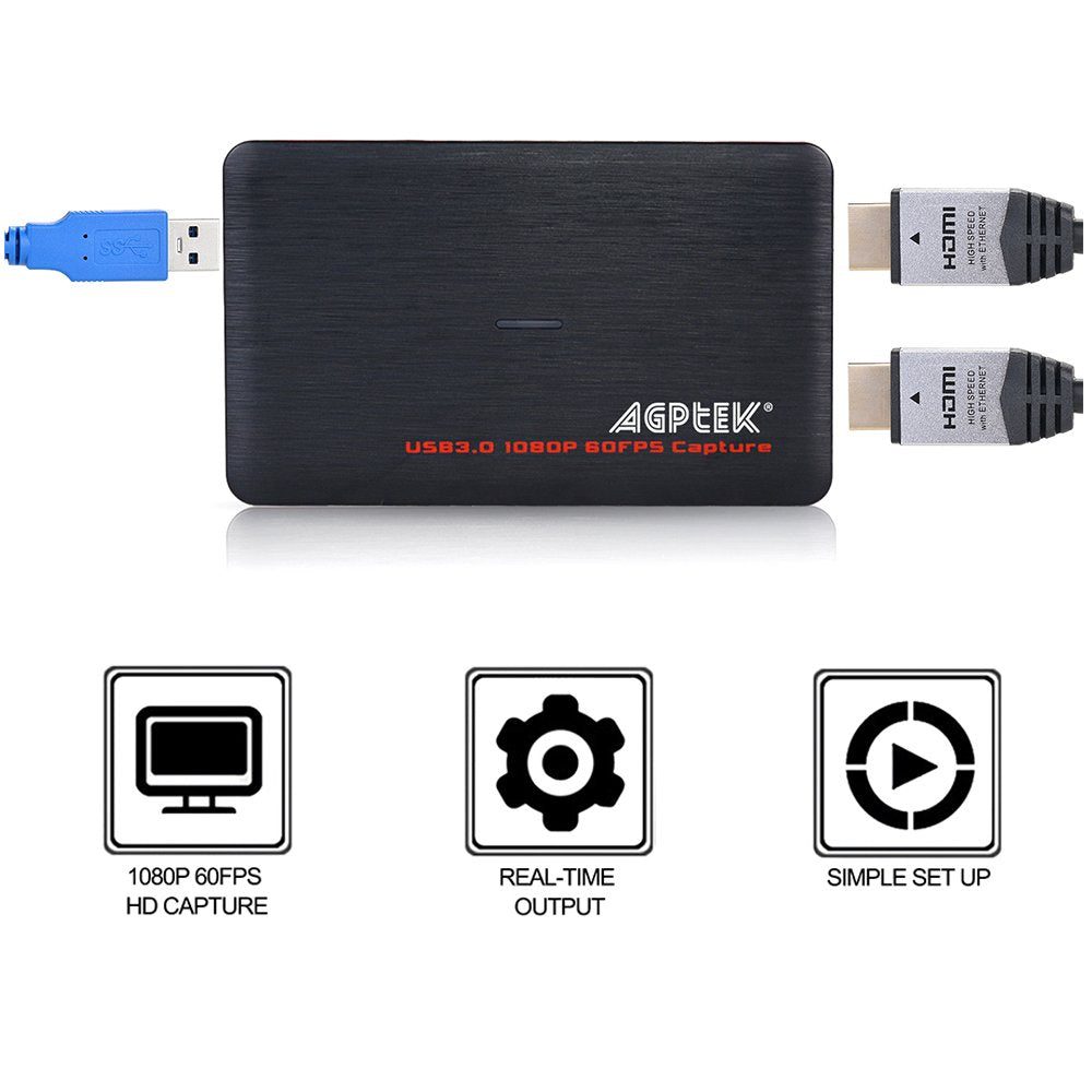 Usb3.0 Game Capture Card 4K@30, 4K Hdmi Video Capture Live Streaming Record 4K 30 Fps Or 1080P120, 1440P60, Hdmi Capture Card Wo