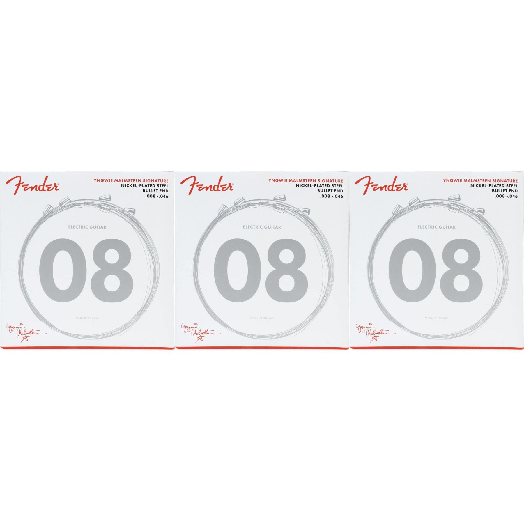 Fender Yngwie Malmsteen Signature Electric Guitar Strings - .008-.046 (3-Pack)