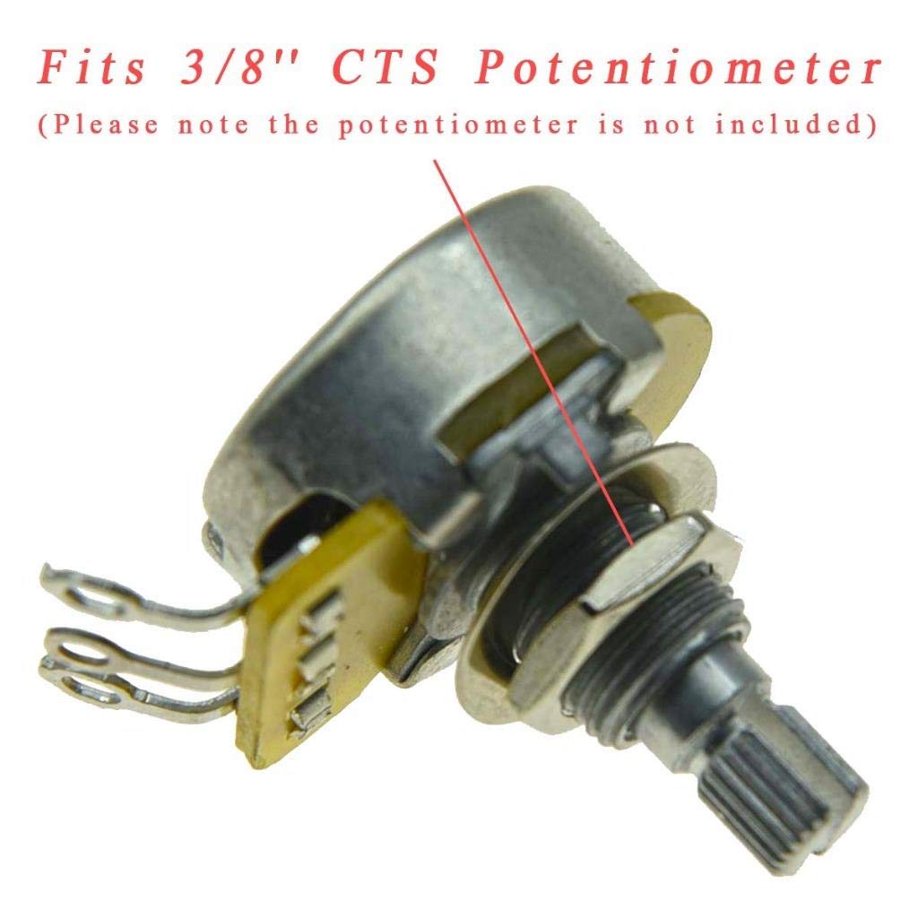 Kaish 20Pcs Us Thread 3/8'' Guitar Pots Nuts Potentiometer Hex Nut And Washers For Cts Pots & Switchcraft Jacks Nickel