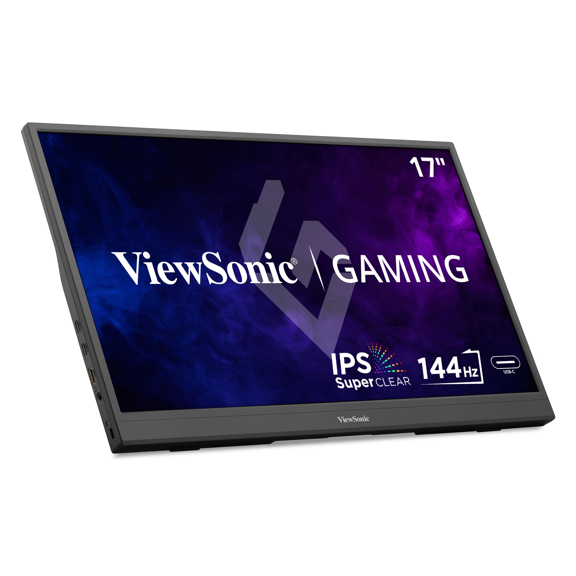 Viewsonic Vx1754 17 Inch 1080P Ips Portable Gaming Monitor With 144Hz, Amd Freesync, 2 Way Powered 60W Usb C, Mini Hdmi, And Bui