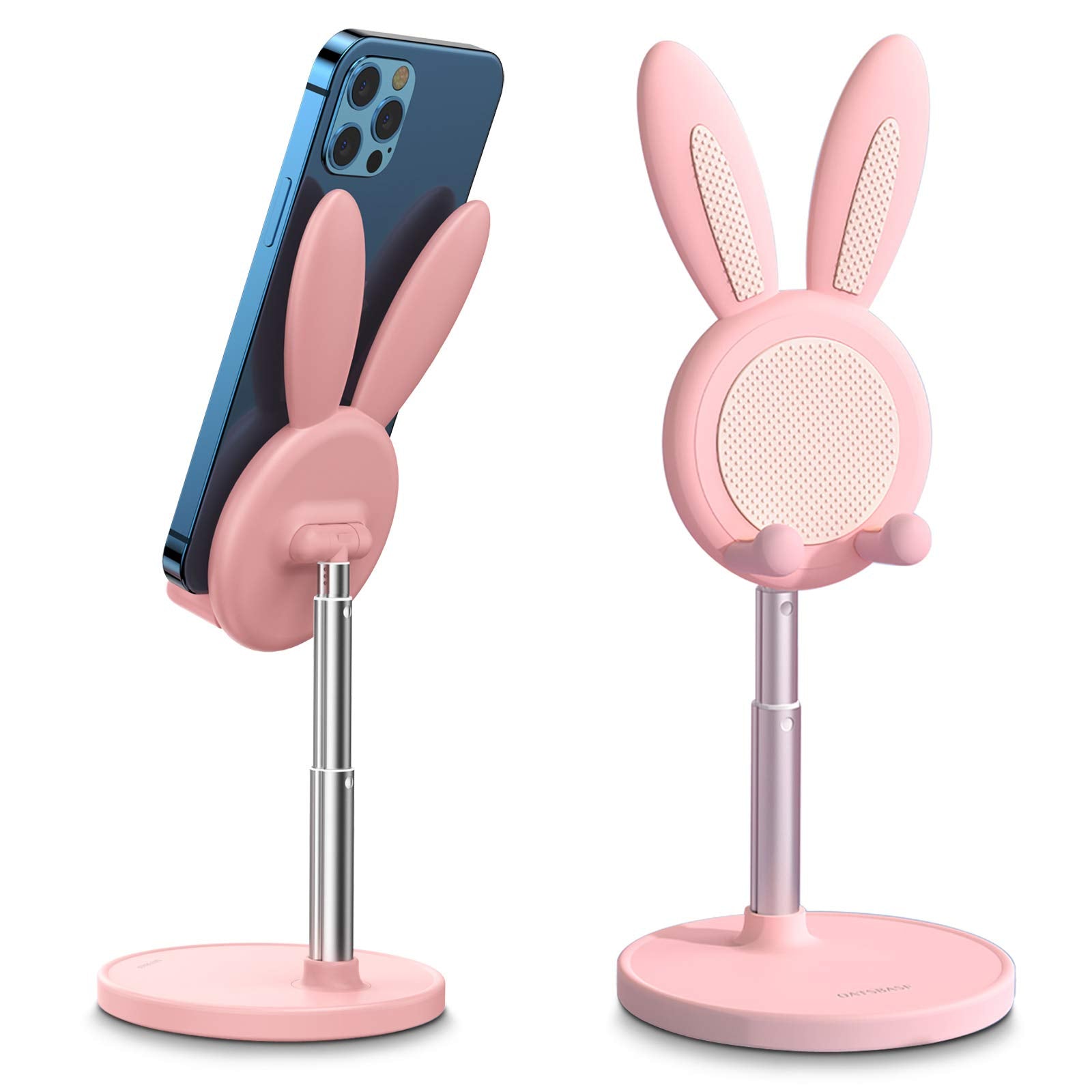 Oatsbasf Cute Cell Phone Stand, Adjustable Bunny Phone Stand For Desk, Thick Case Friendly Holder Compatible With Iphone, Kindle