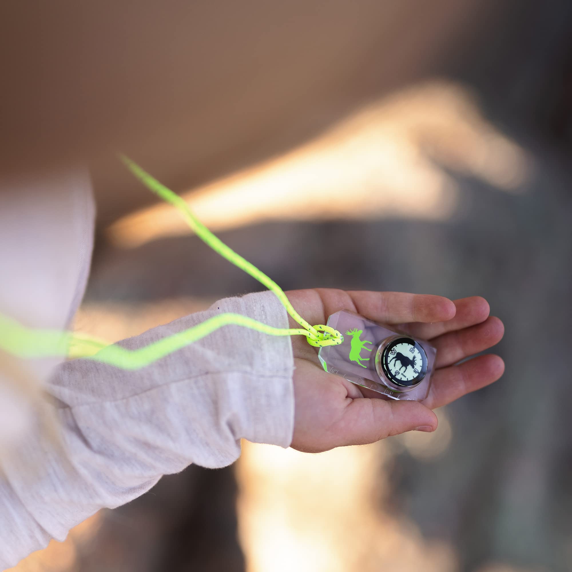 Sun Company Wildlife Compass For Kids - Childrens Compasses For Camping, Hiking, And Exploring | Break-Away Neon Lanyard (Pink