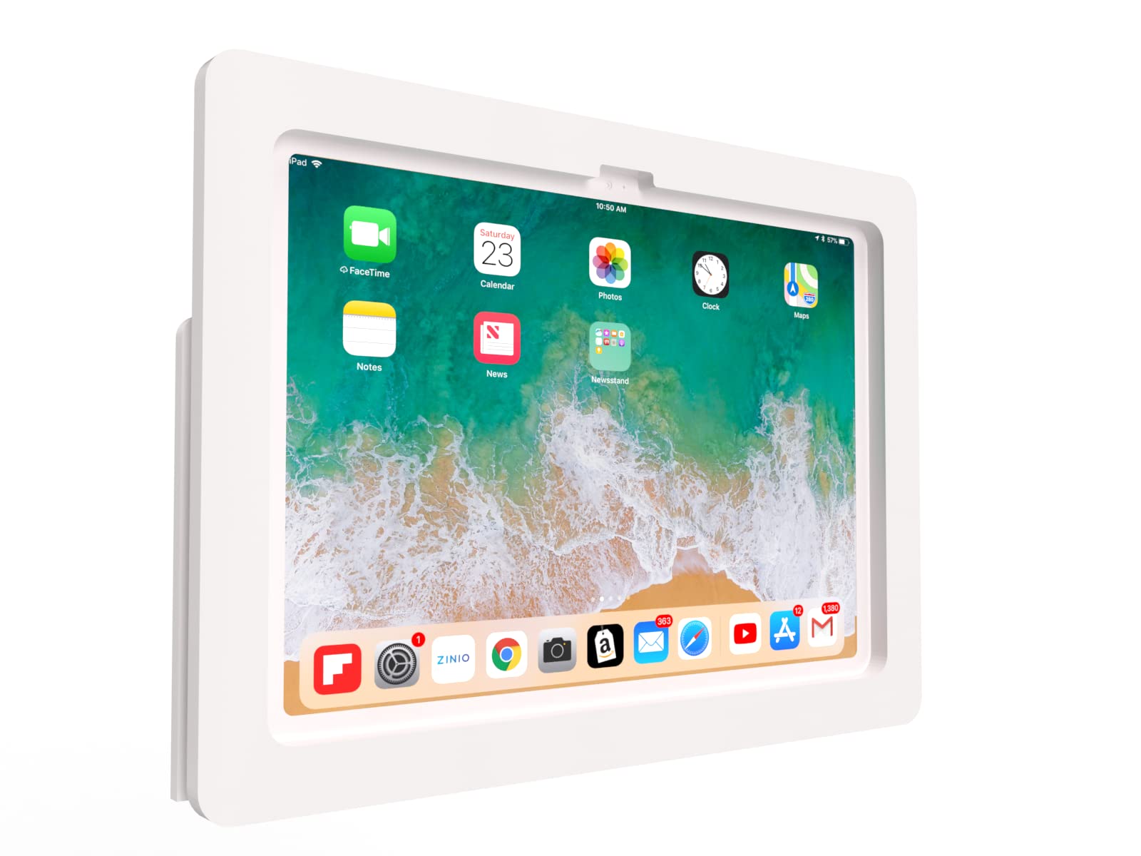 Tabcare Anti Theft Acrylic Vesa Enclosure For Apple Ipad 10 10.9' 2022 With Free Wall Mount Kit & 90 Degree Angle Usb C Charge Cable (Ipad 10 10.9', White)