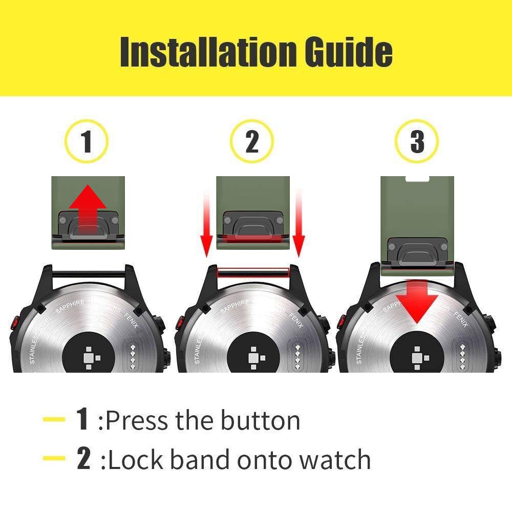 Isabake Watch Band For Garmin Fenix 6X/6X Pro, Quick Fit 26Mm Wristbands,Compatible With Fenix 6X/6X Pro Fenix 5X/5X Plus Fenix