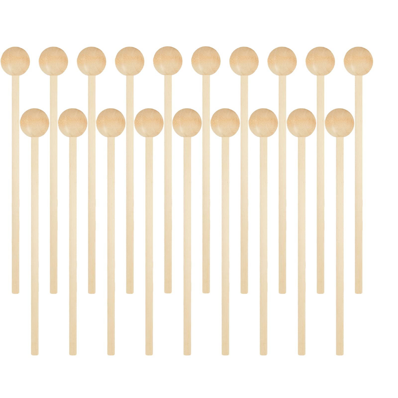20 Pieces Wood Mallets Percussion Glockenspiel Xylophone Mallets Sticks Wood Small Musical Drumsticks Chime Round Head Hammer Wooden Drum And Percussion Mallets For Kids, 8.2 Inch Long