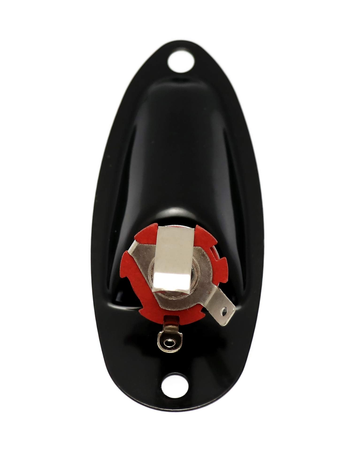 Metallor Output Input Jack Plate Socket With Screws Boat Style For Strat Style Electric Guitar Parts Replacement Black.
