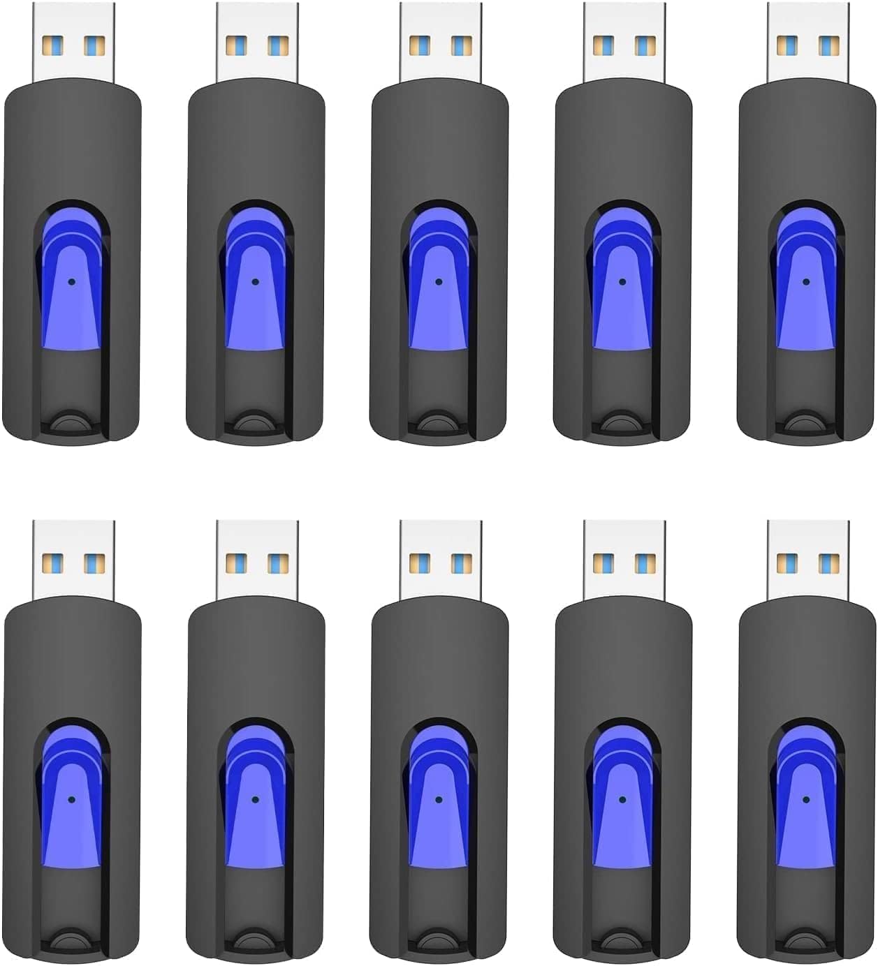 Juanwe 64Gb Flash Drive 10 Pack Usb Flash Drive Glide Pen Drive Large Capacity Thumb Drive High Speed Usb Memory Stick With Easy